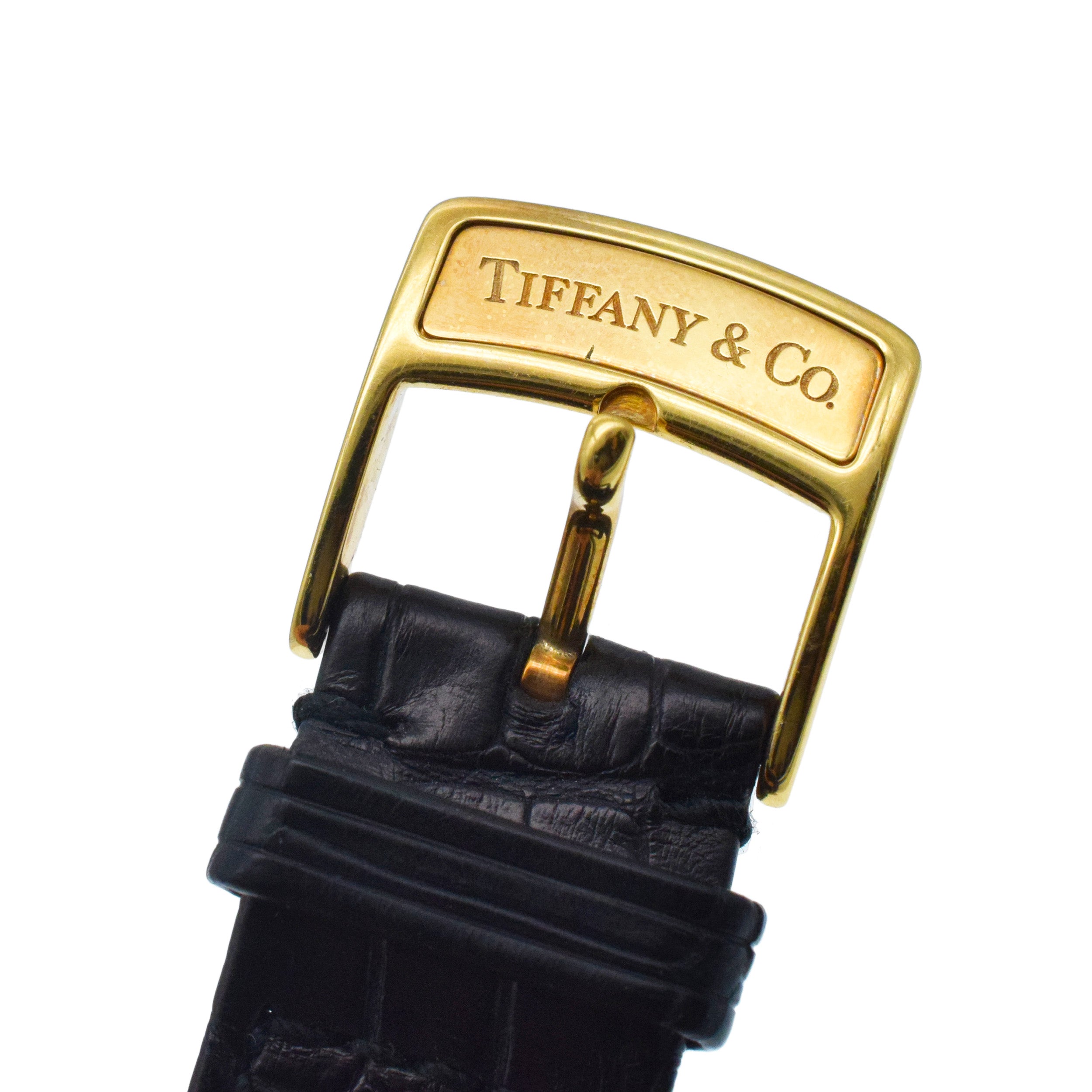 Tiffany & Co. Mark Coupe 18k Yellow Gold Watch With Original Alligator Strap