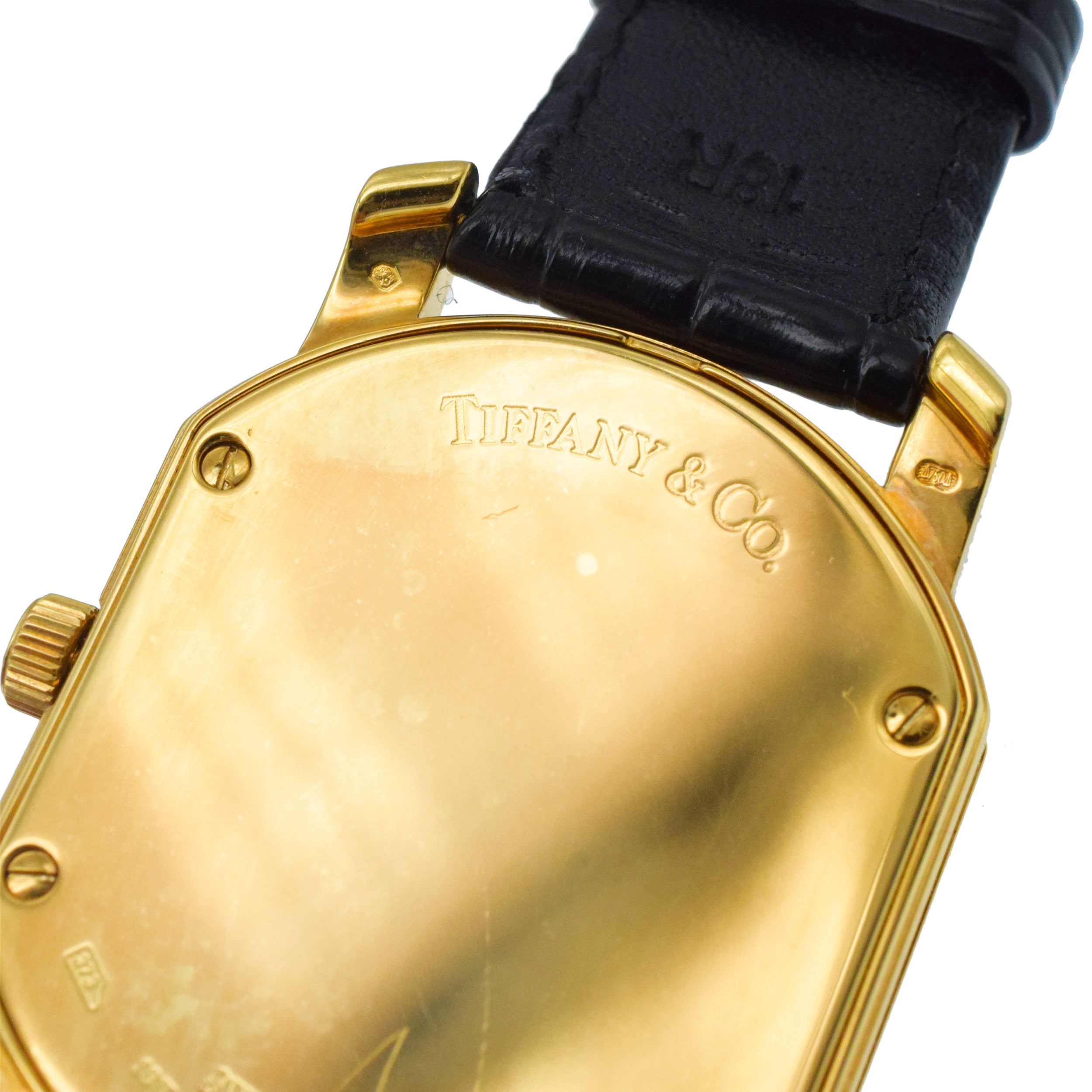 Tiffany & Co. Mark Coupe 18k Yellow Gold Watch With Original Alligator Strap
