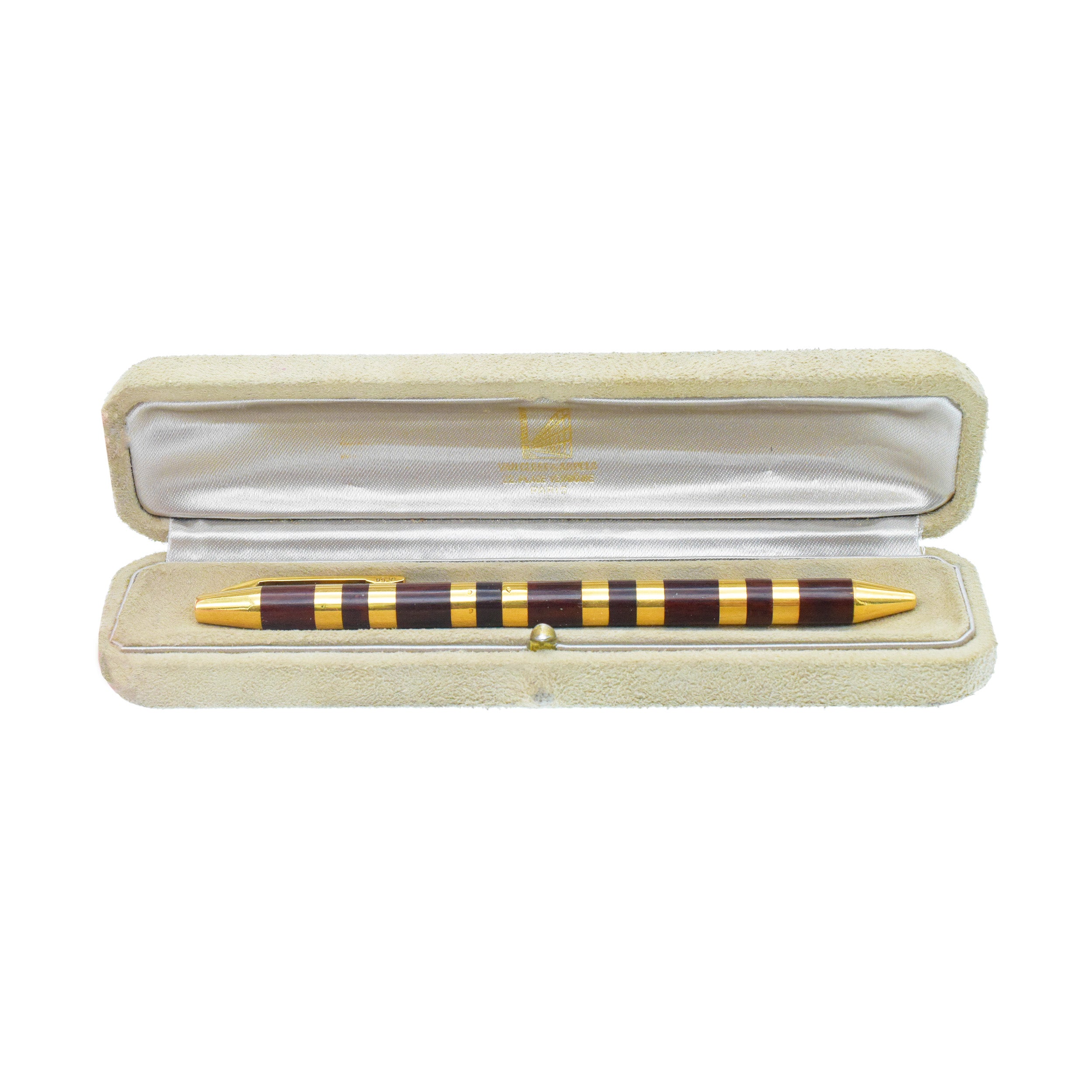 Van Cleef & Arpels 18k Yellow Gold And Wood Pen