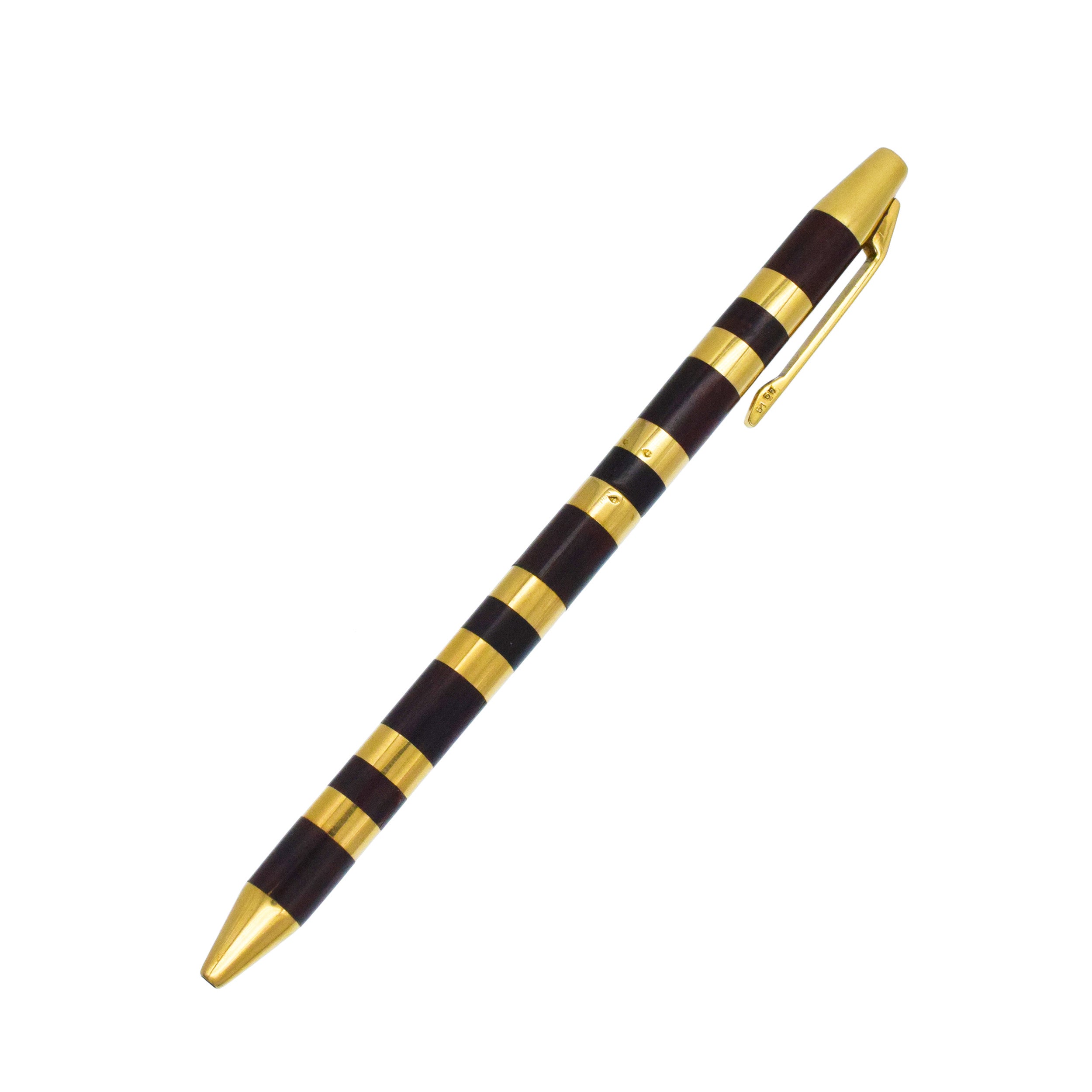 Van Cleef & Arpels 18k Yellow Gold And Wood Pen