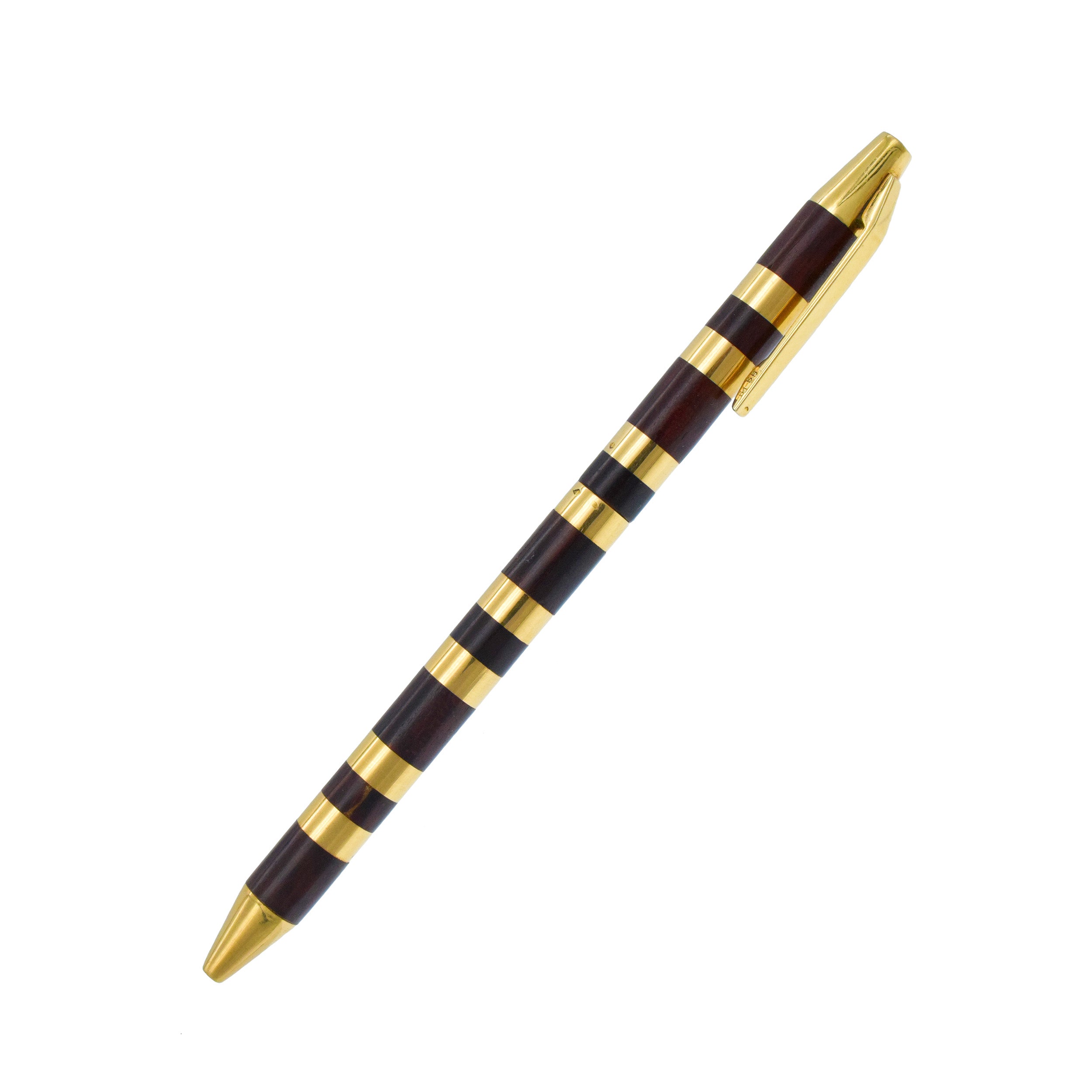 Van Cleef & Arpels 18k Yellow Gold And Wood Pen