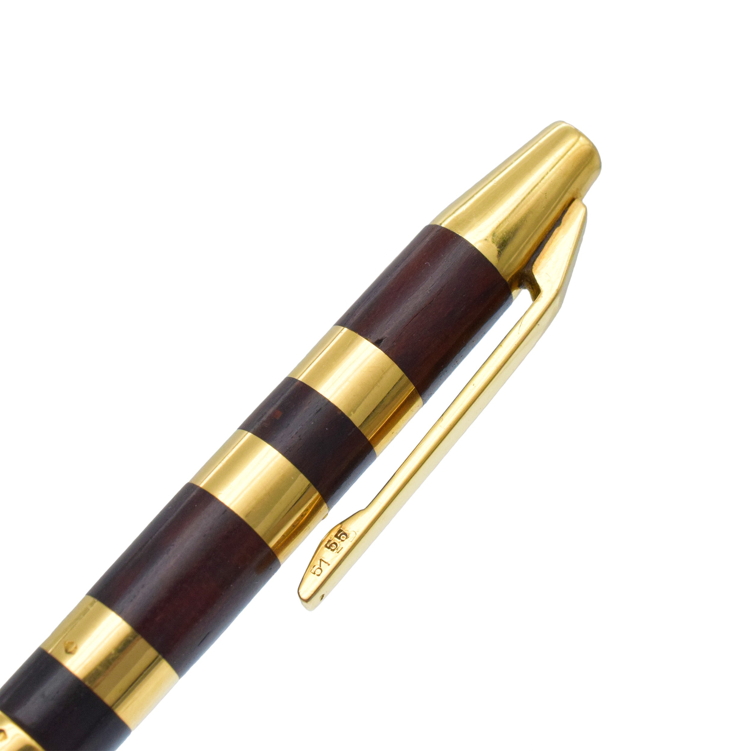 Van Cleef & Arpels 18k Yellow Gold And Wood Pen