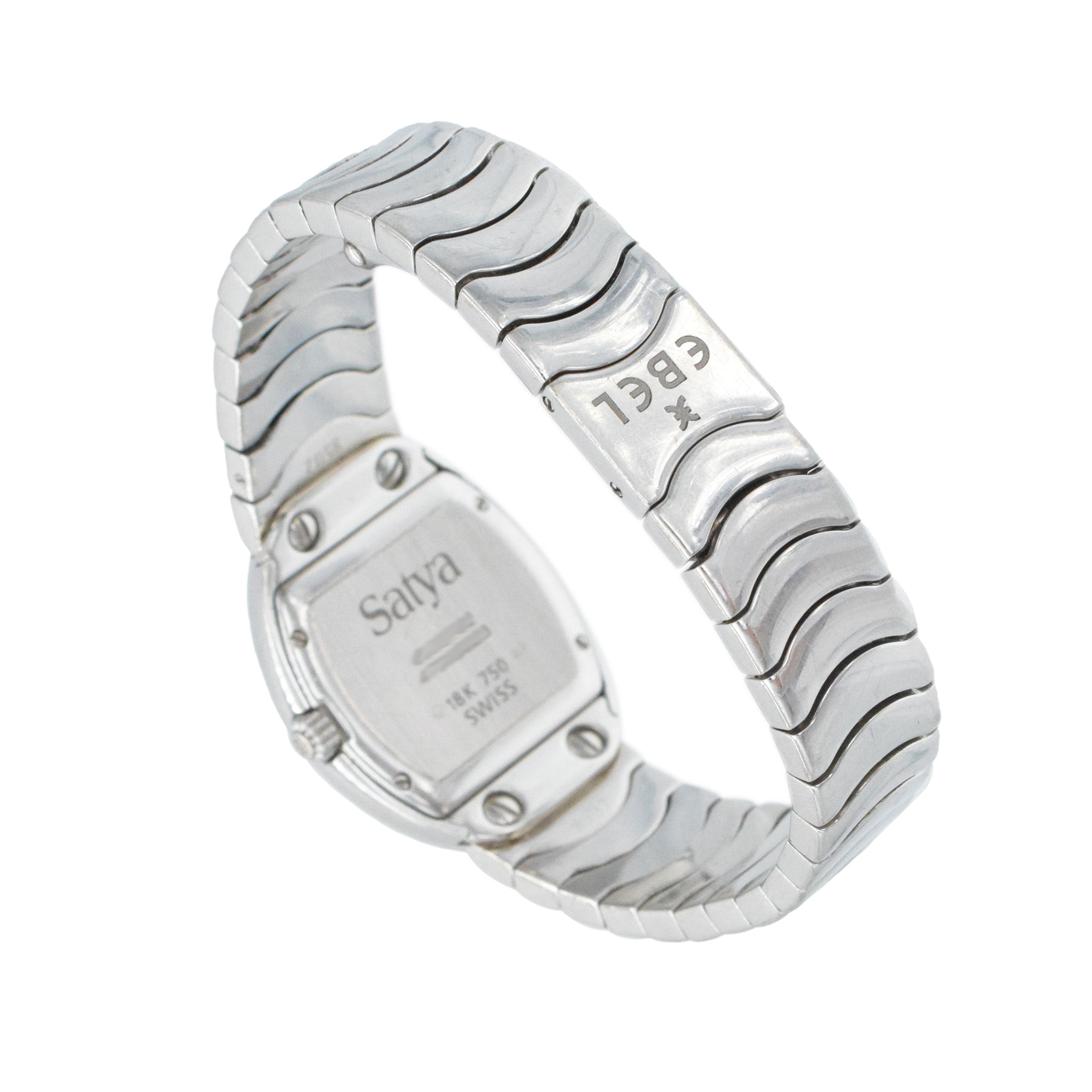 Edel Satya 18k White Gold Watch With Diamonds And Mother Of Pearl