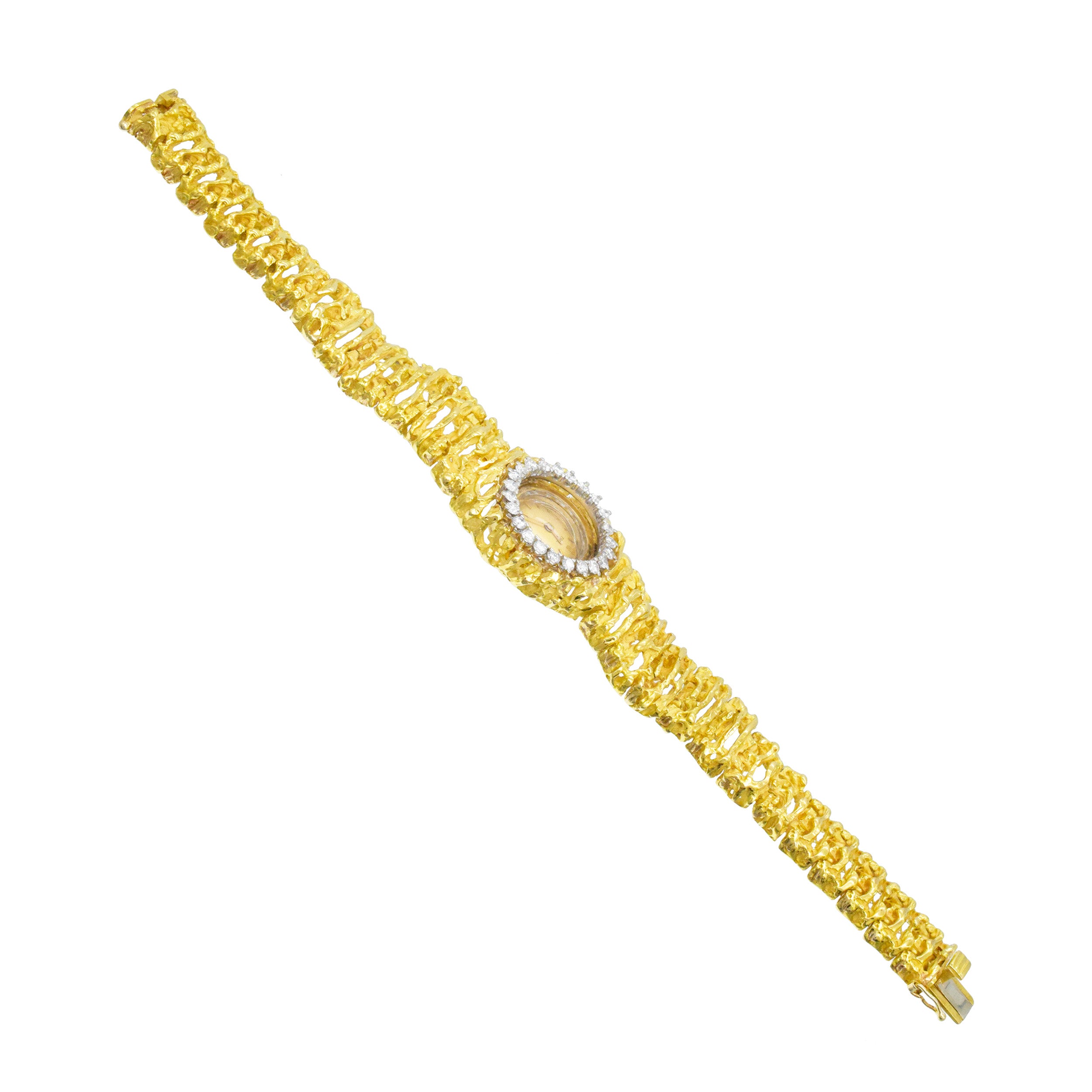 Ebel Lady's Gold and Diamond Cocktail Wristwatch In 18k Yellow Gold