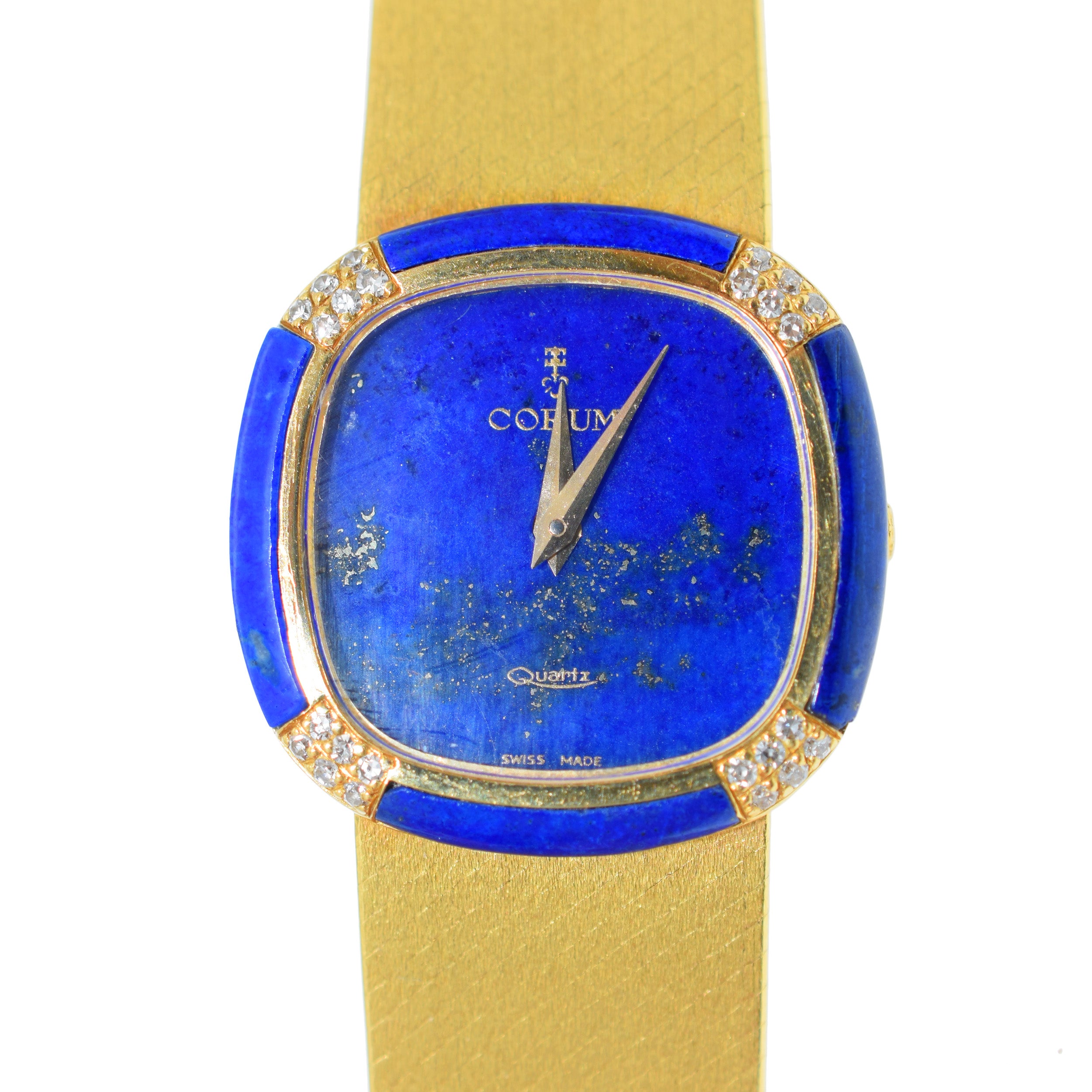 Corum Lapis Lazuli And Diamond Ladies Wrist Watch In 18k Yellow Gold