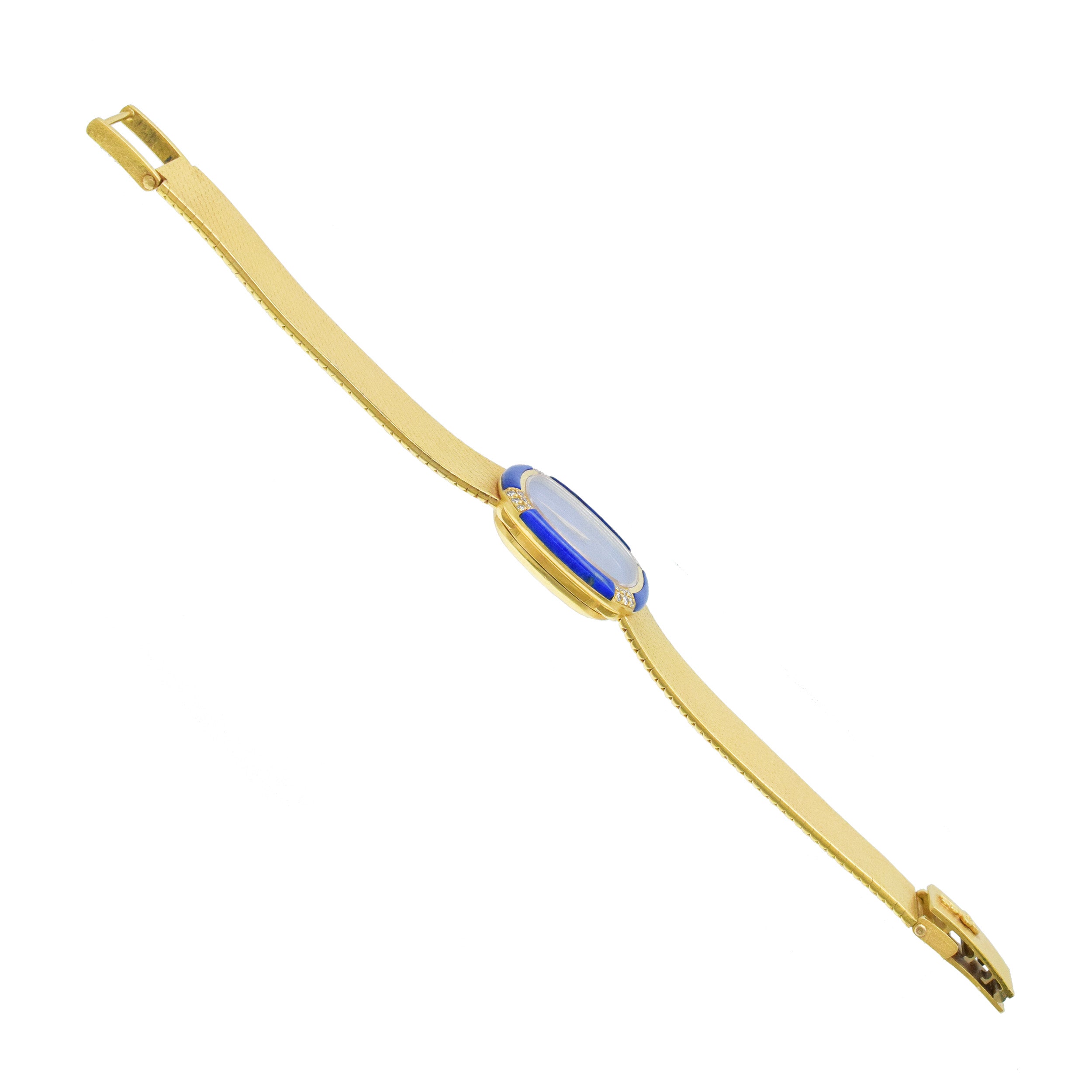 Corum Lapis Lazuli And Diamond Ladies Wrist Watch In 18k Yellow Gold