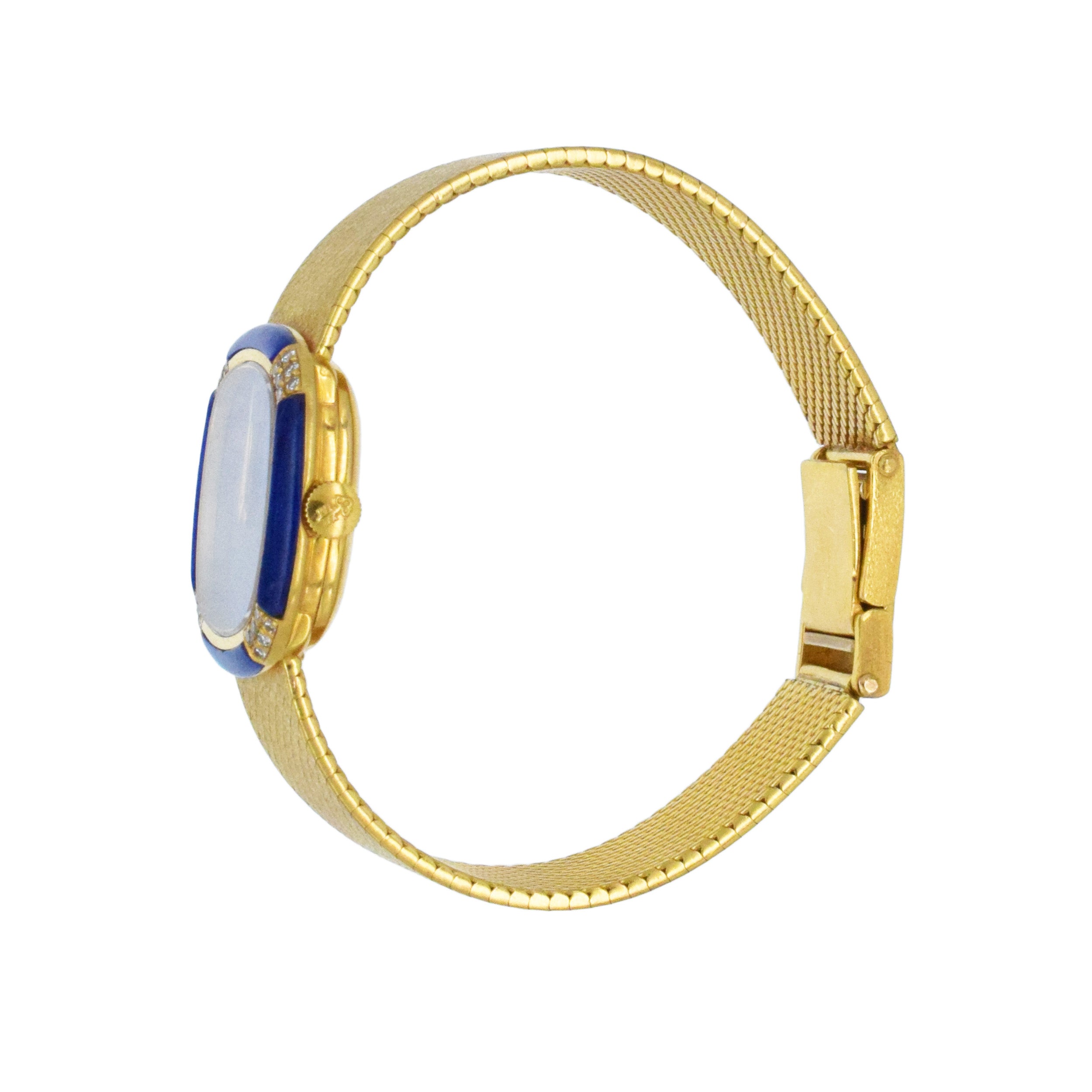 Corum Lapis Lazuli And Diamond Ladies Wrist Watch In 18k Yellow Gold
