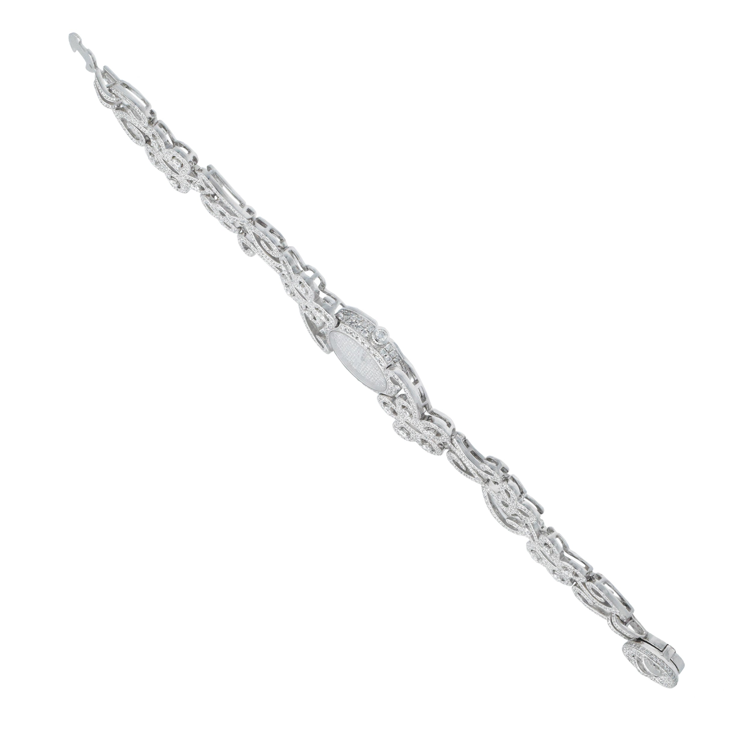 Van Cleef & Arpels Diamond "Dentelle" Watch In 18k White Gold