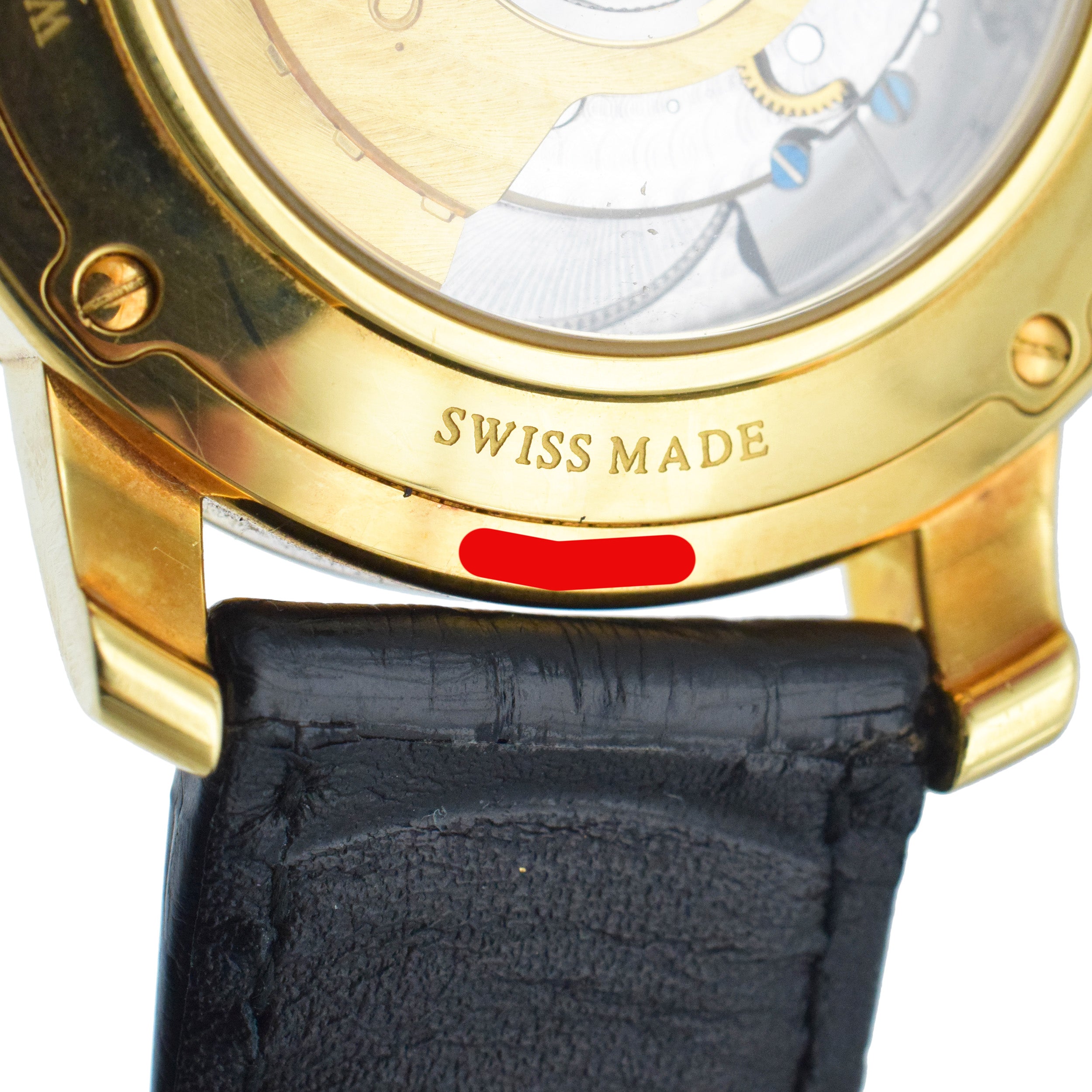 Tiffany & Co. Mark 18k yellow gold wrist watch with black alligator leather strap