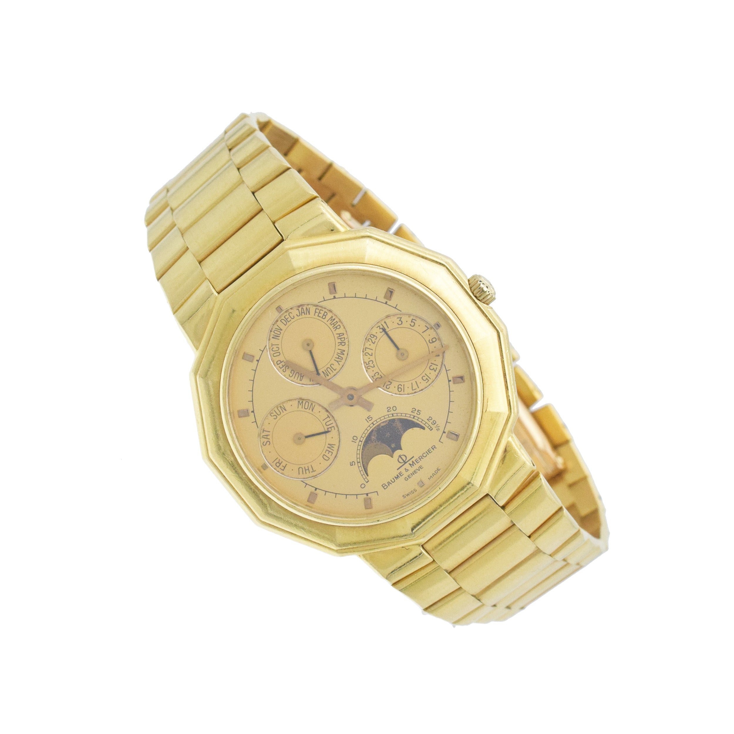 Baume & Mercier Riviera Wrist Watch In 18k Yellow Gold