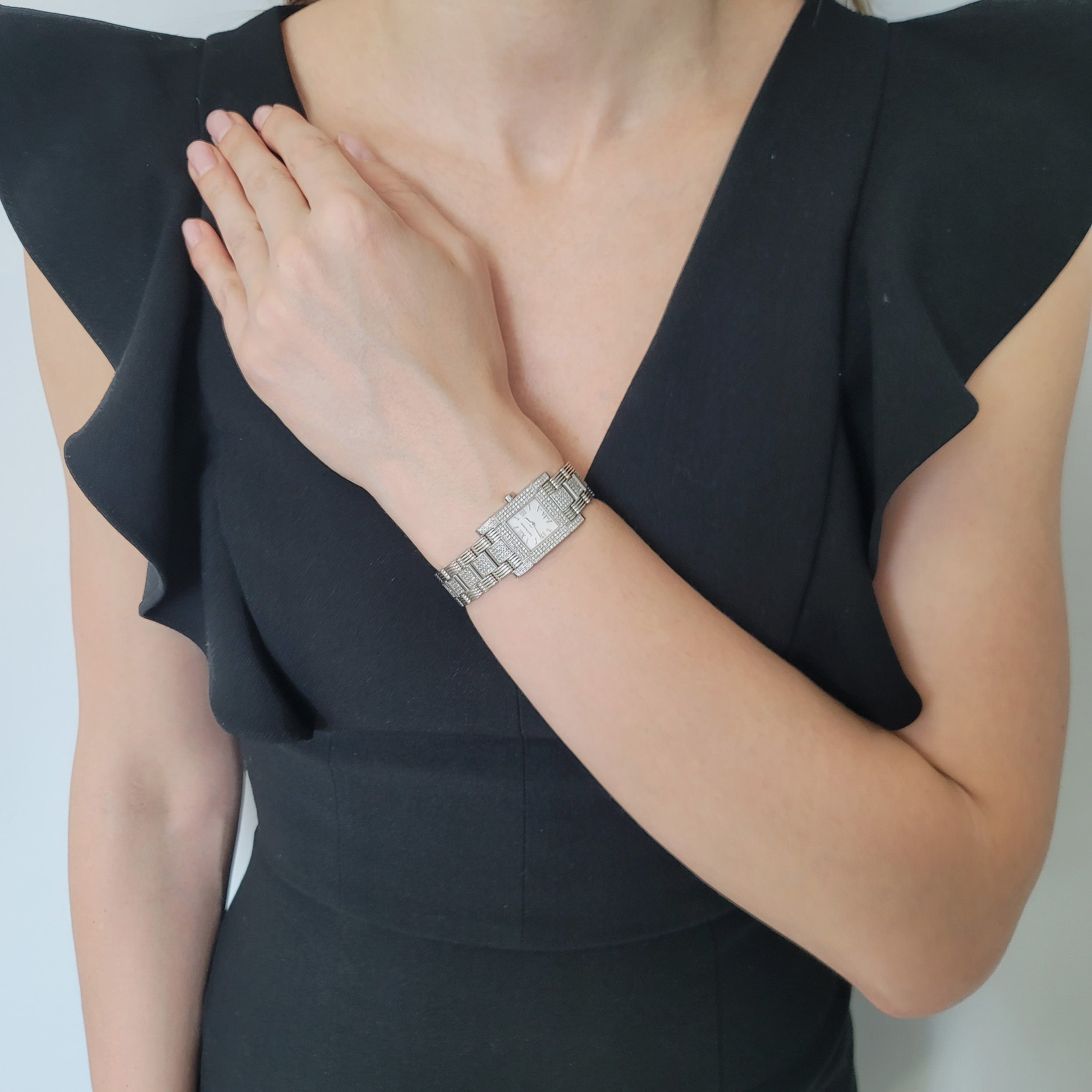 Carl F. Bucherer Pathos Midi Ladies Diamond Wrist Watch In 18k White Gold