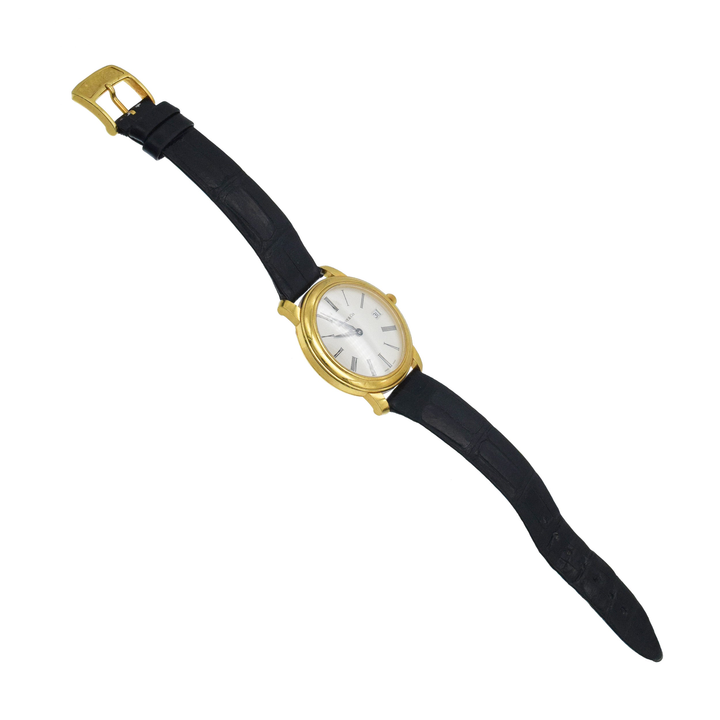 Tiffany & Co. Gentleman's Mark Resonator Atlas Watch In 18k Yellow Gold With Alligator Strap