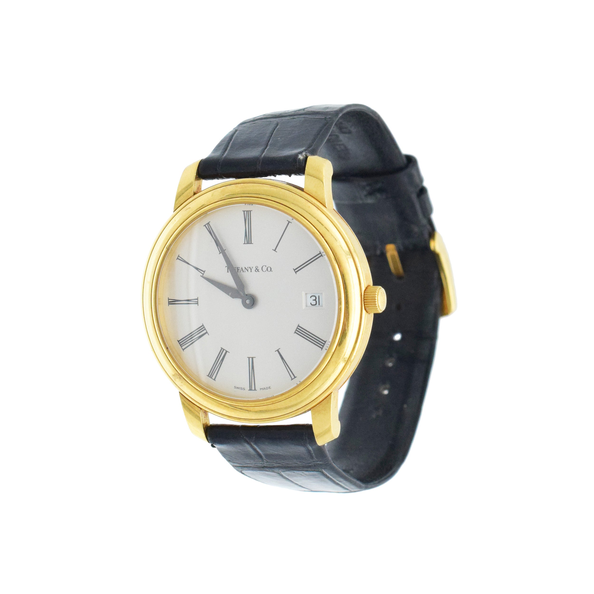 Tiffany & Co. Gentleman's Mark Resonator Atlas Watch In 18k Yellow Gold With Alligator Strap