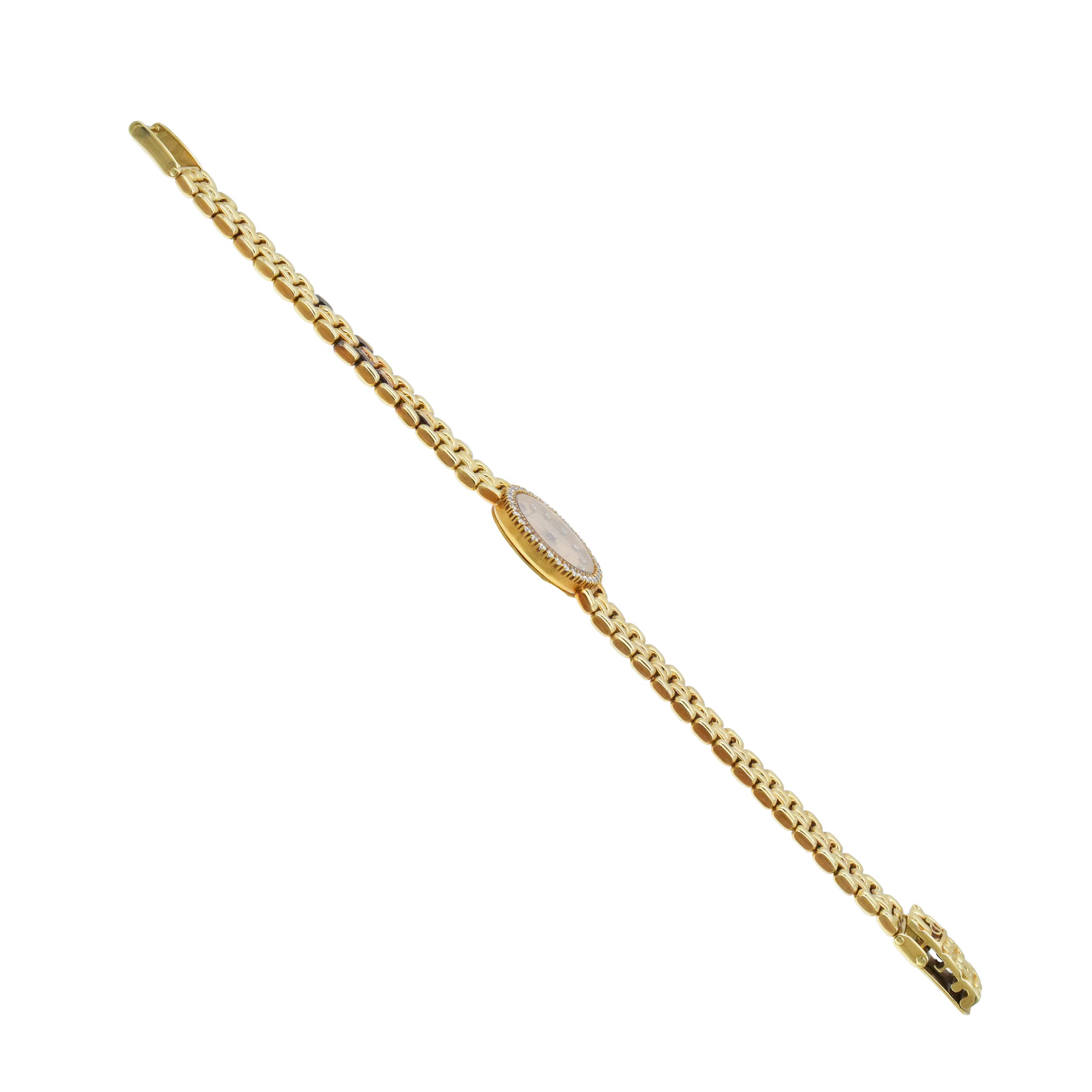 Baume & Mercier 18k & 14k Yellow Gold Ladies Wrist Watch With Diamonds