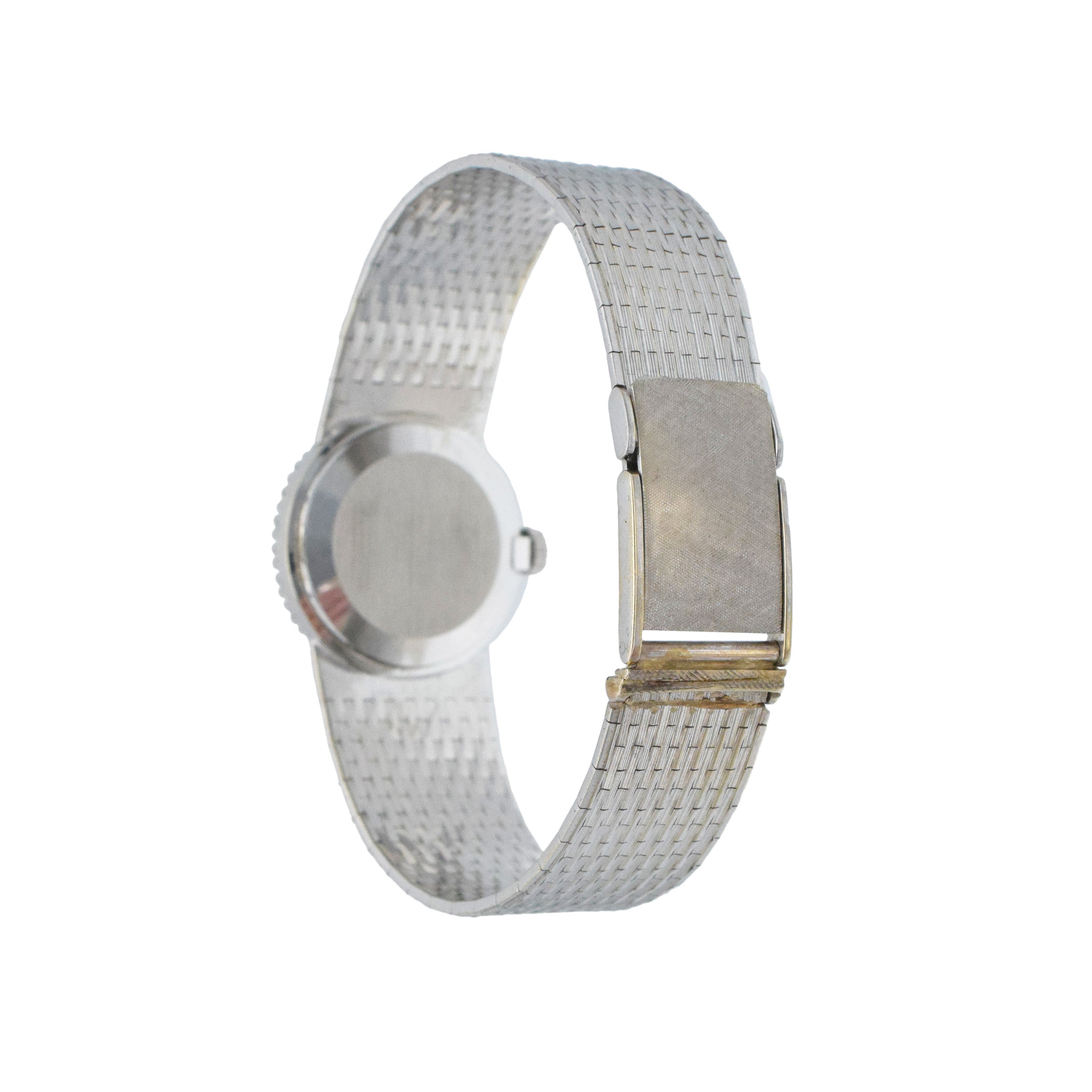 Omega De Ville Vintage Diamond Wrist Watch In 18k White Gold