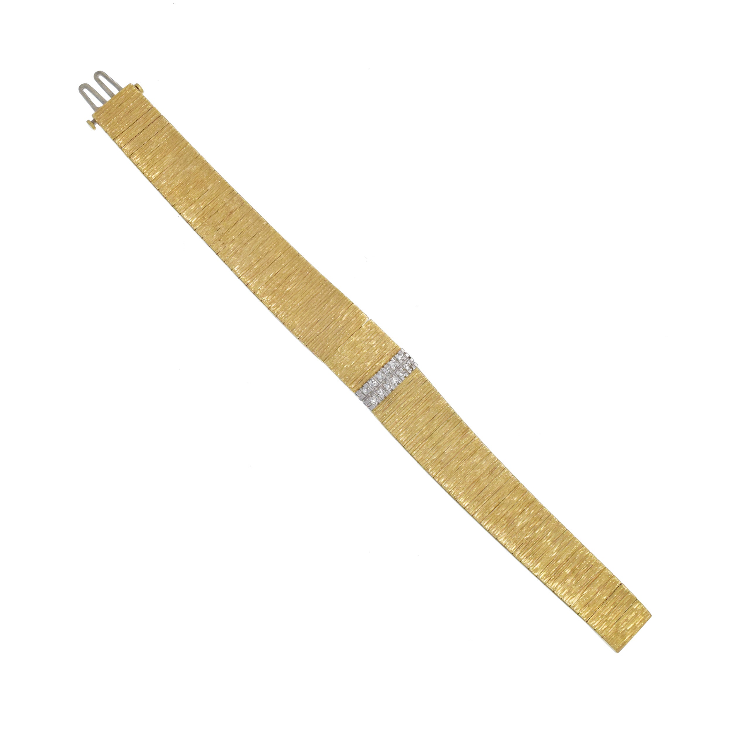 Baume & Mercier Vintage 14k Yellow Gold Peekaboo Wrist Watch With Diamonds