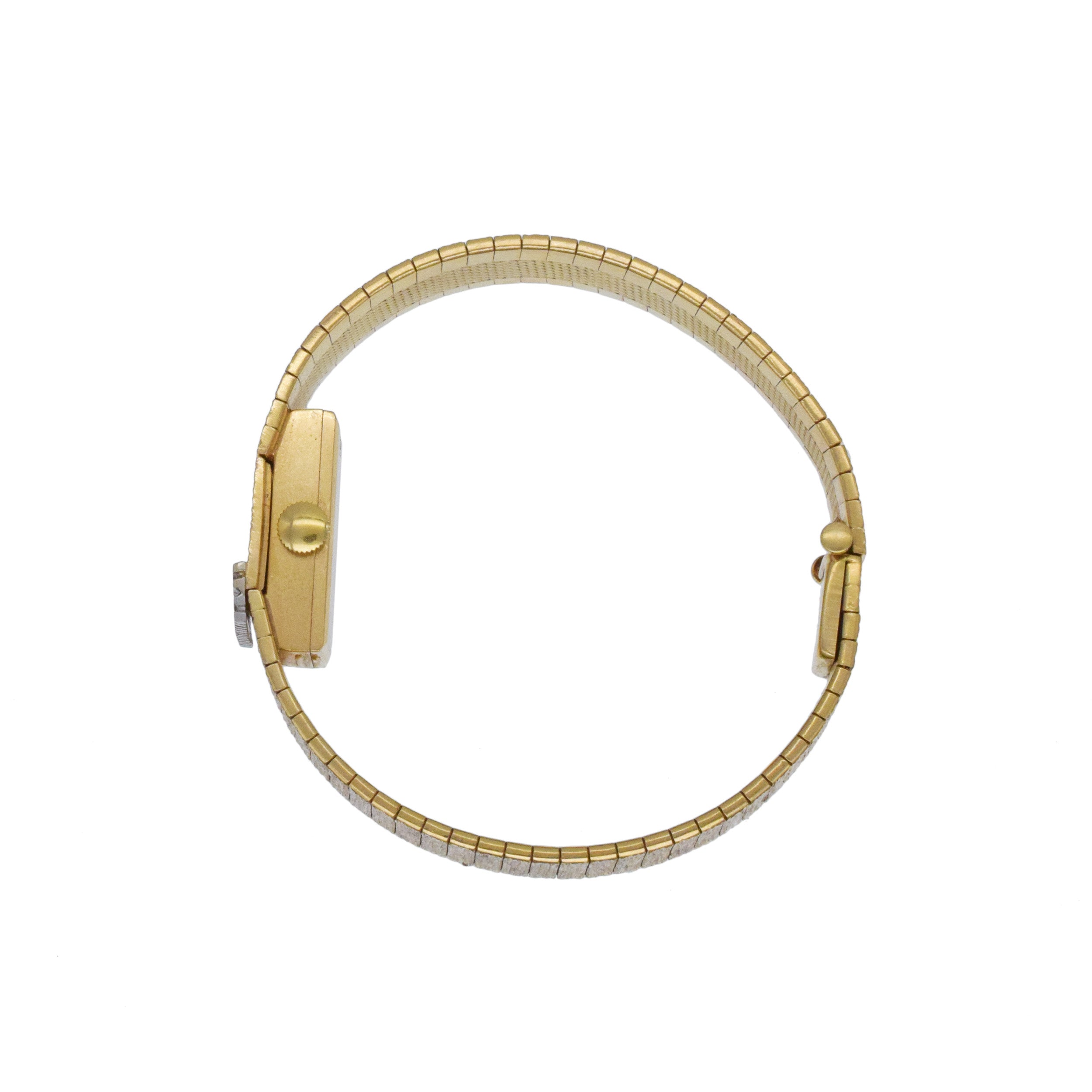 Baume & Mercier Vintage 14k Yellow Gold Peekaboo Wrist Watch With Diamonds