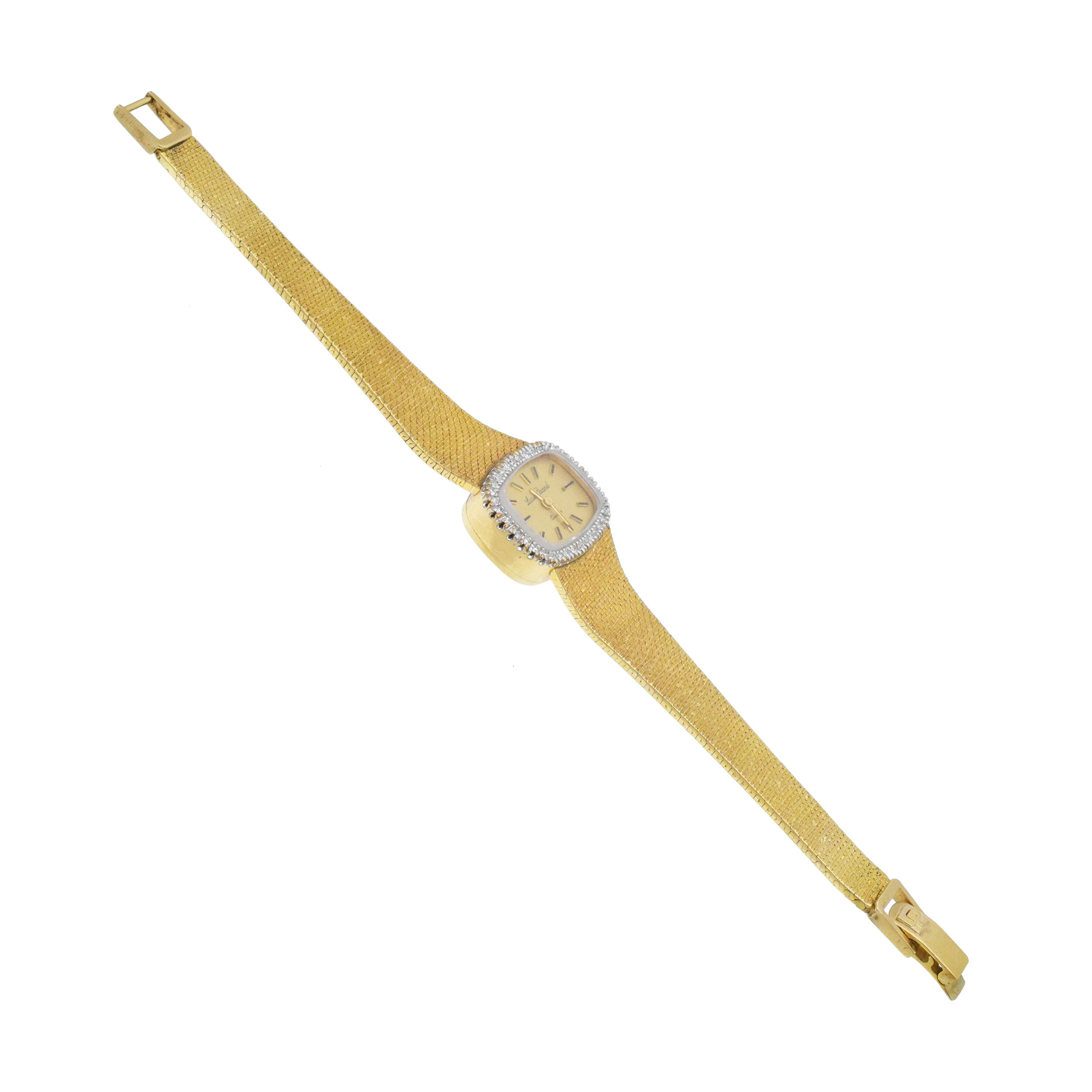 Lucien Piccard Ladies Diamond Wrist Watch In 14k Yellow Gold