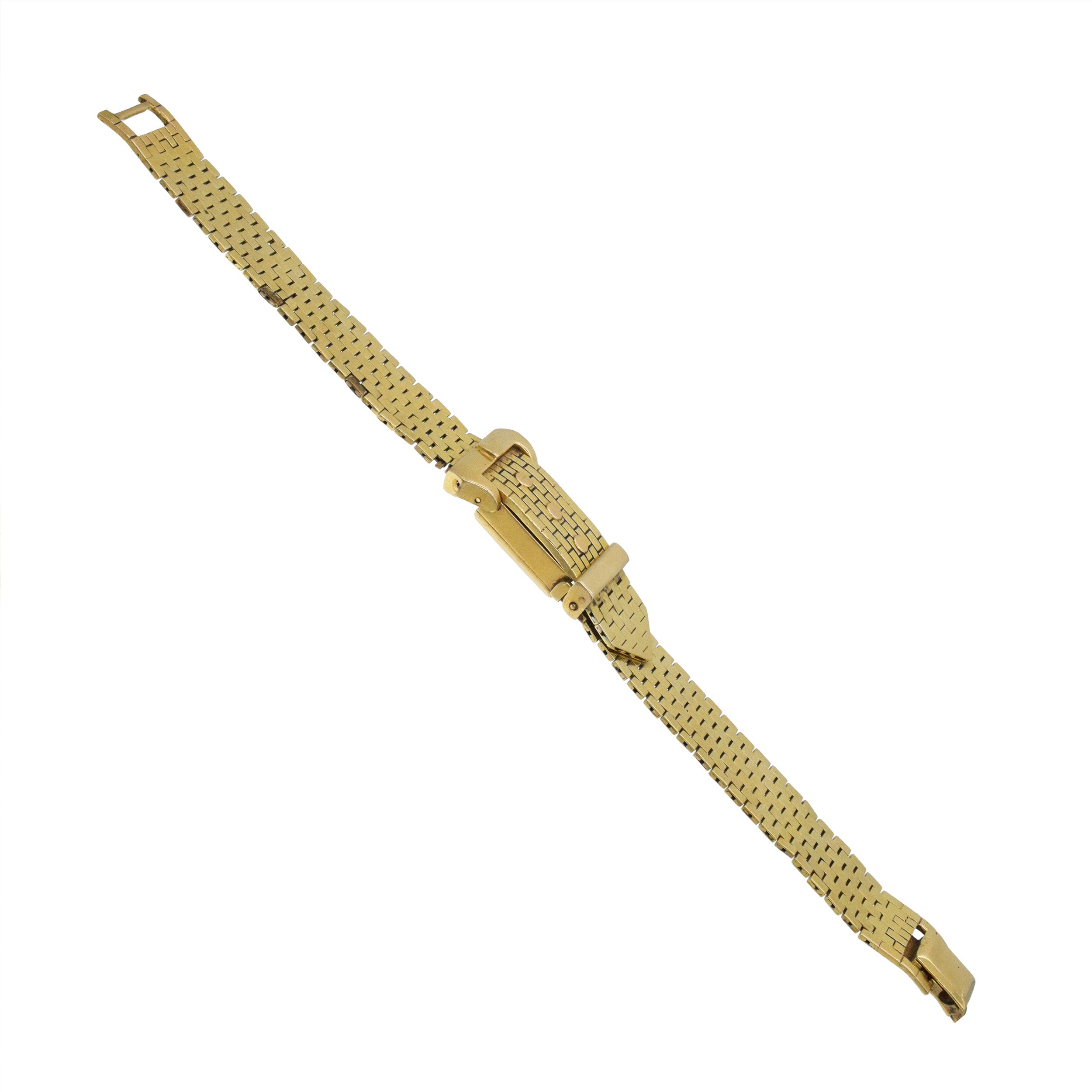 De Riba Vintage Belt Buckle Peekaboo Watch In 14k Yellow Gold