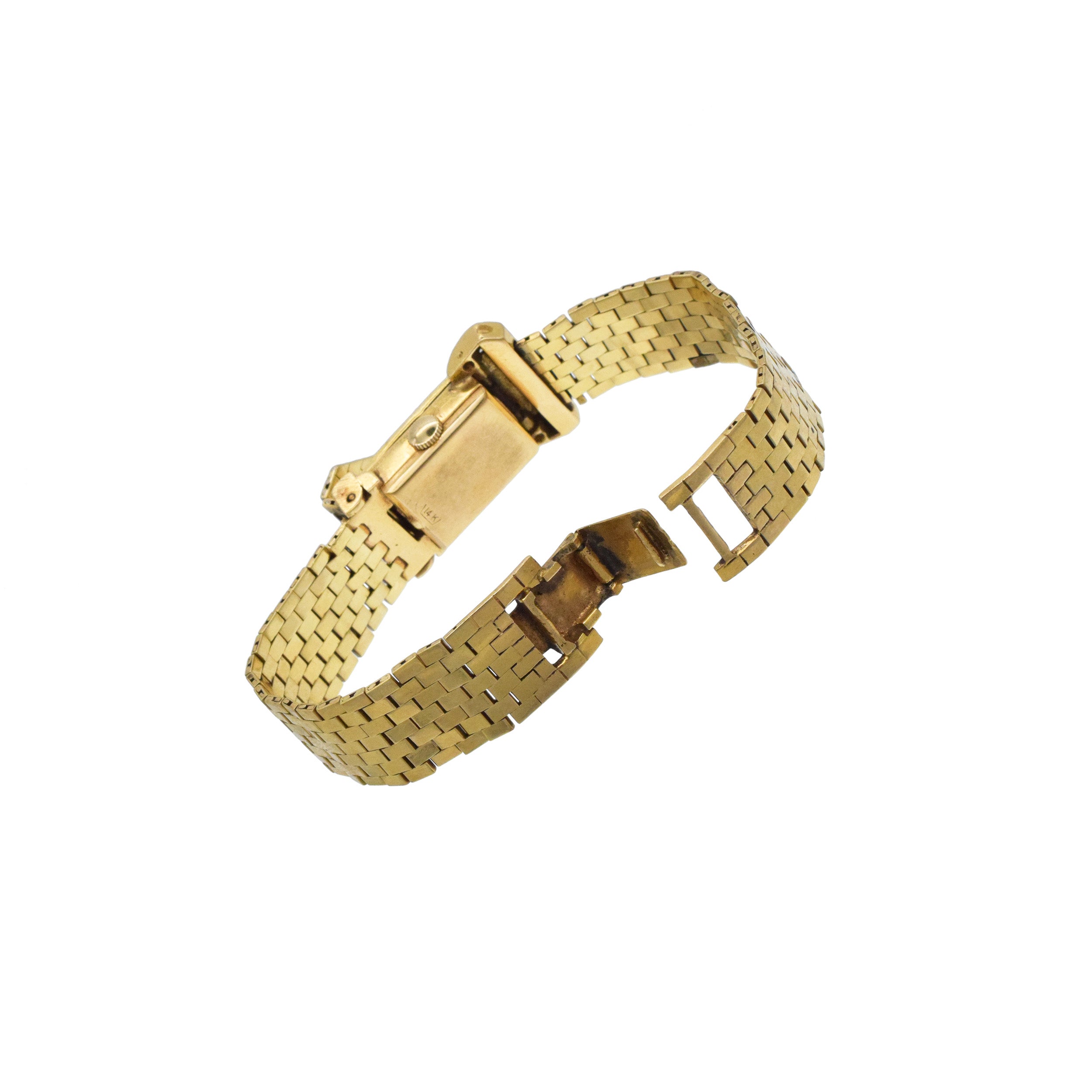 De Riba Vintage Belt Buckle Peekaboo Watch In 14k Yellow Gold