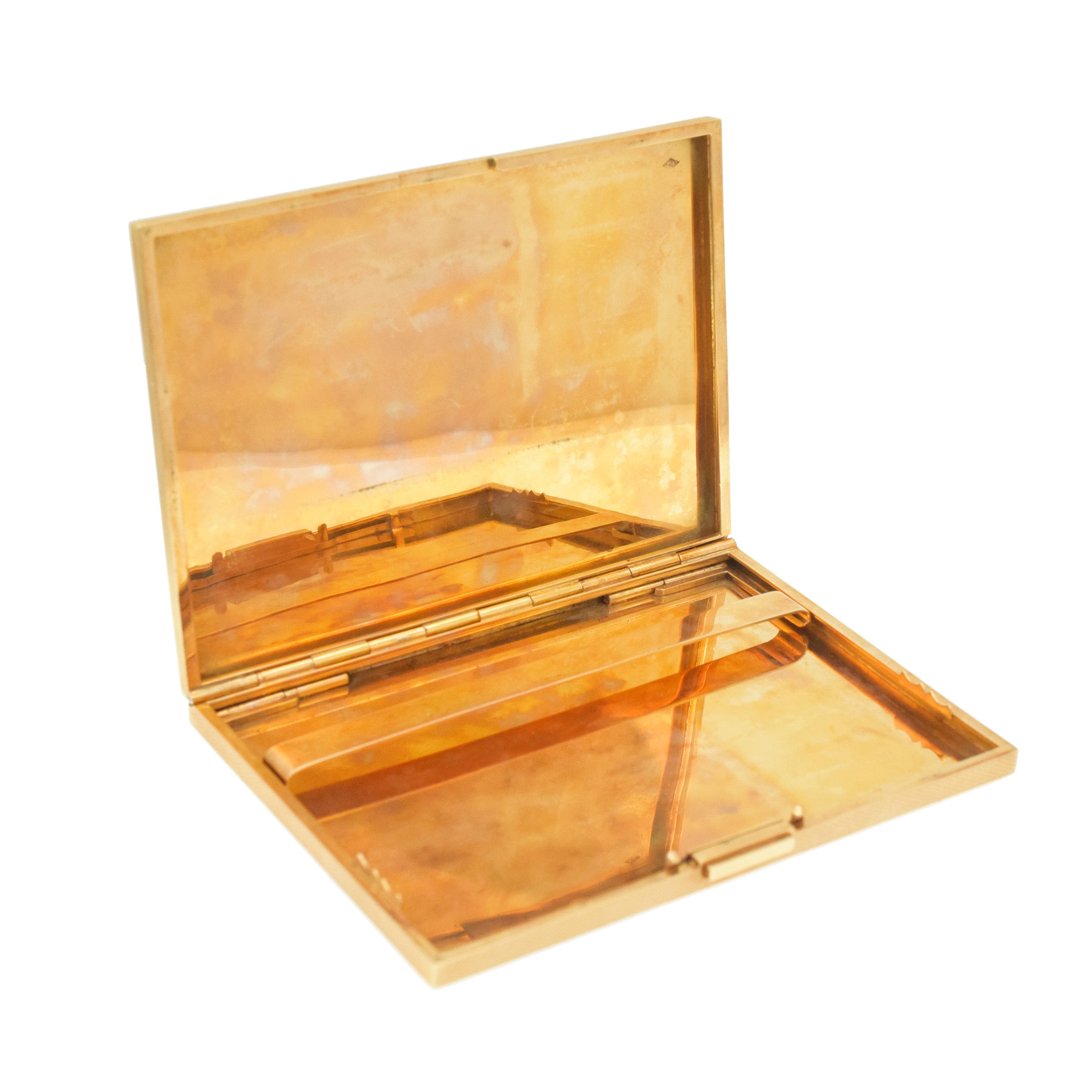 18k Yellow Gold Textured Cigarette Case