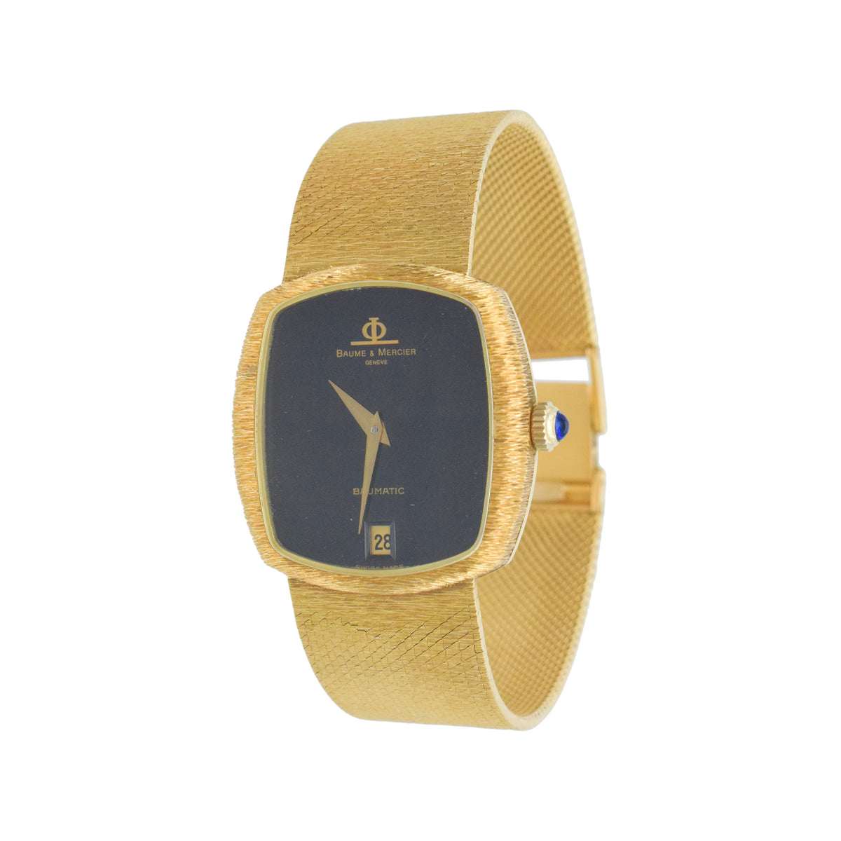 Baume & Mercier Vintage Baumatic Dress Watch In 18k Yellow Gold