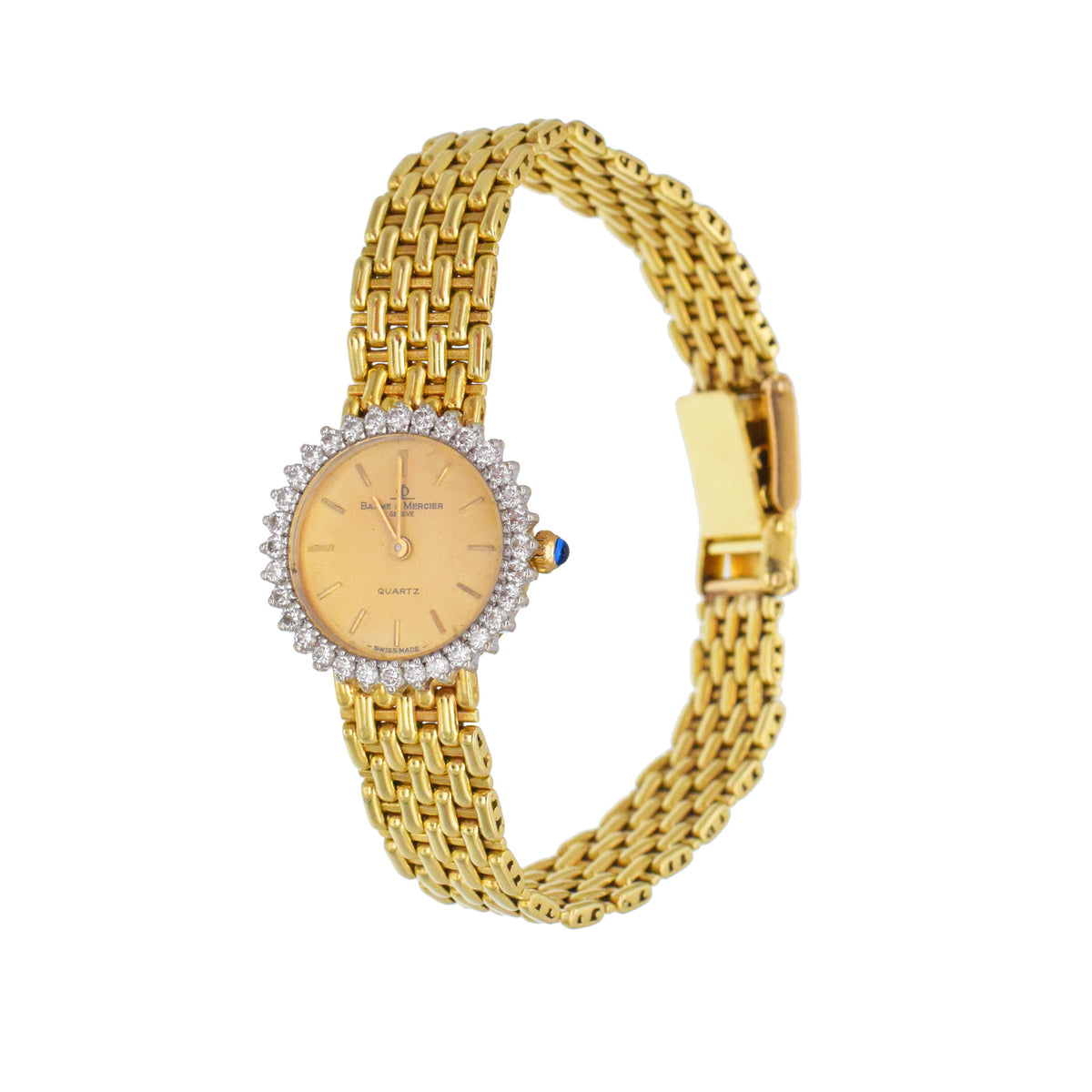 Vintage Baume & Mercier Ladies Wrist Watch In 14k Yellow Gold