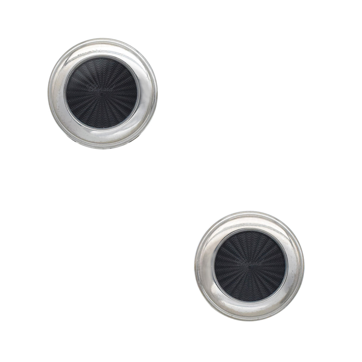 Chopard guilloche enamel cufflinks in 18k white gold