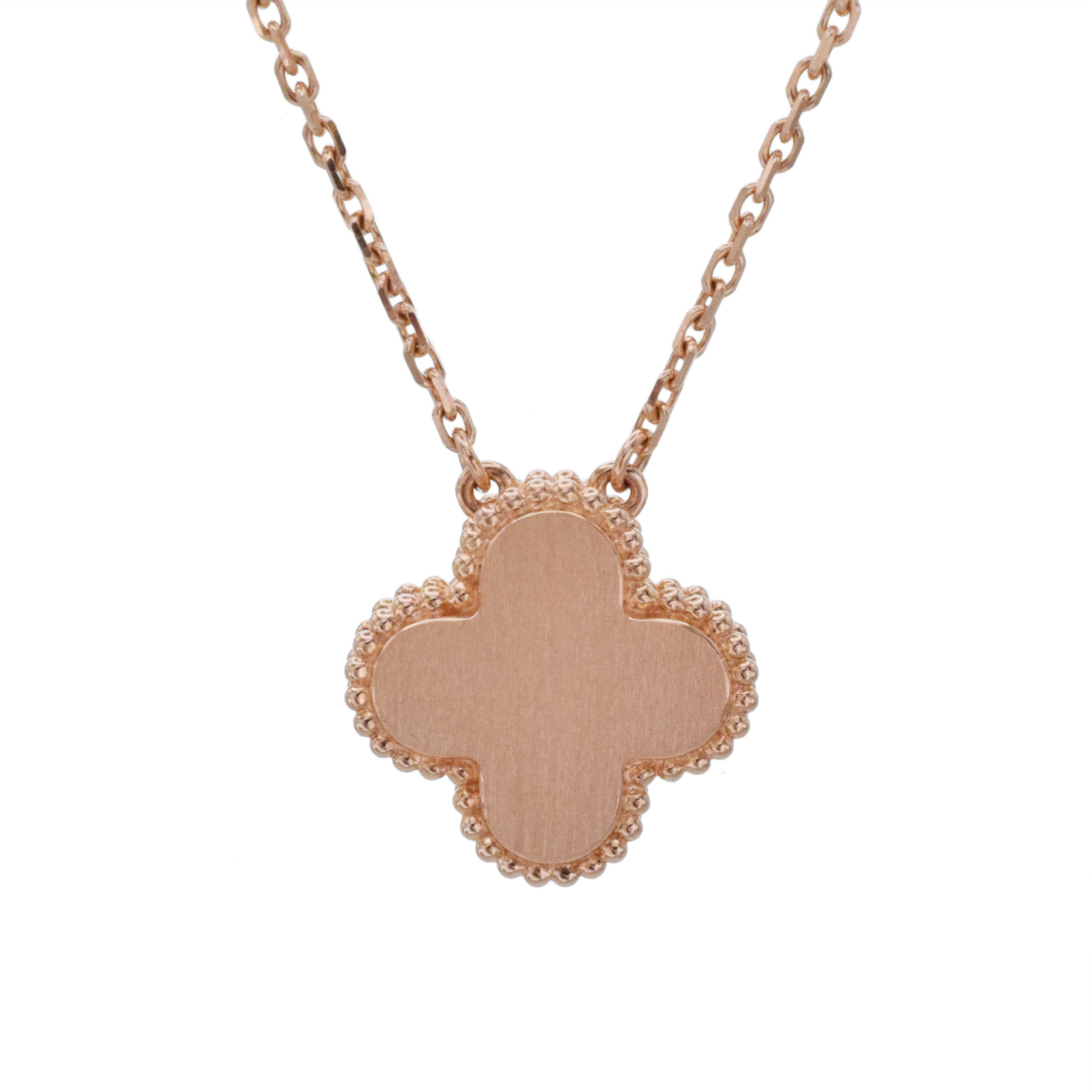 Van Cleef & Arpels 2023 Holiday Obsidian And Diamond Vintage Alhambra Necklace In 18k Rose Gold