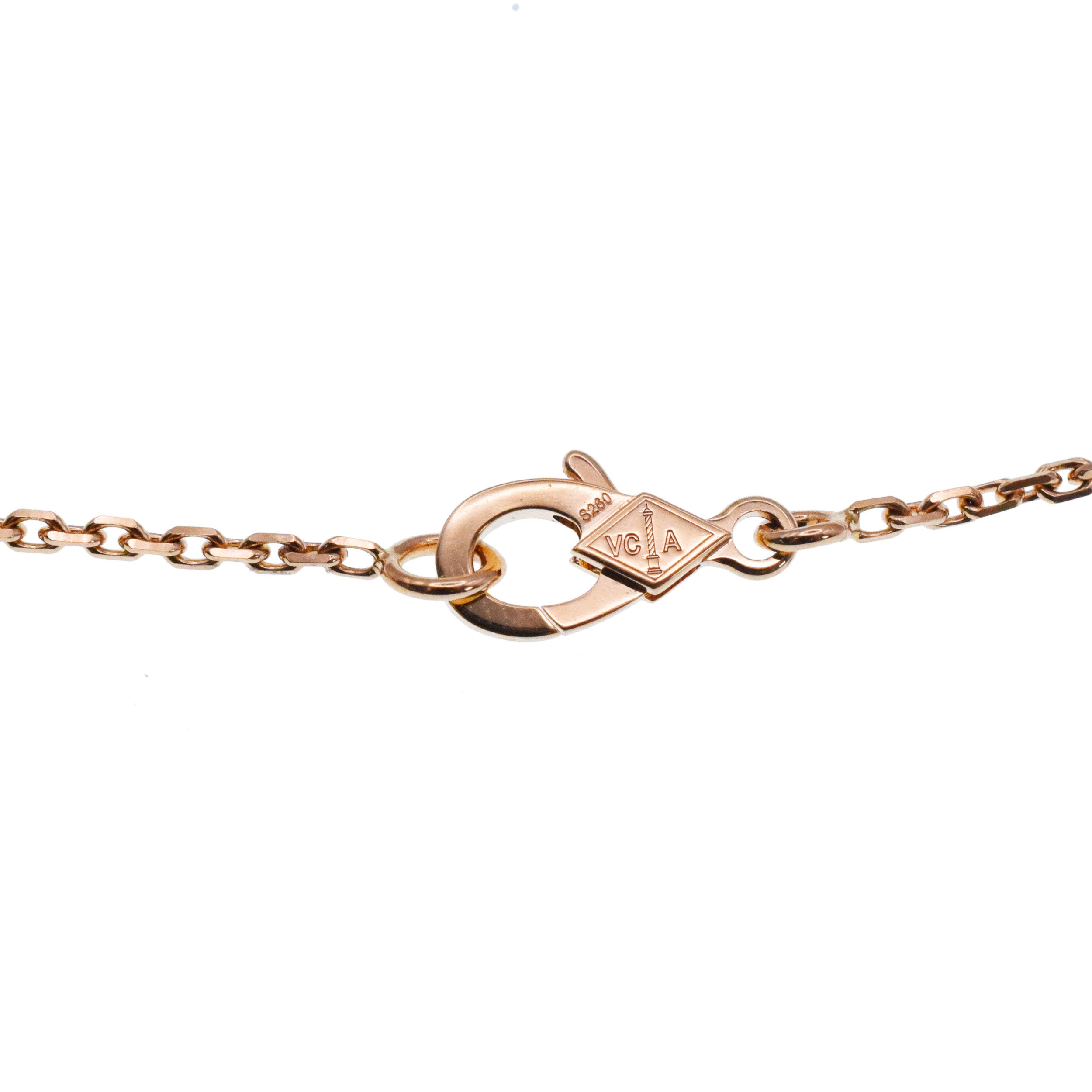 Van Cleef & Arpels 2023 Holiday Obsidian And Diamond Vintage Alhambra Necklace In 18k Rose Gold