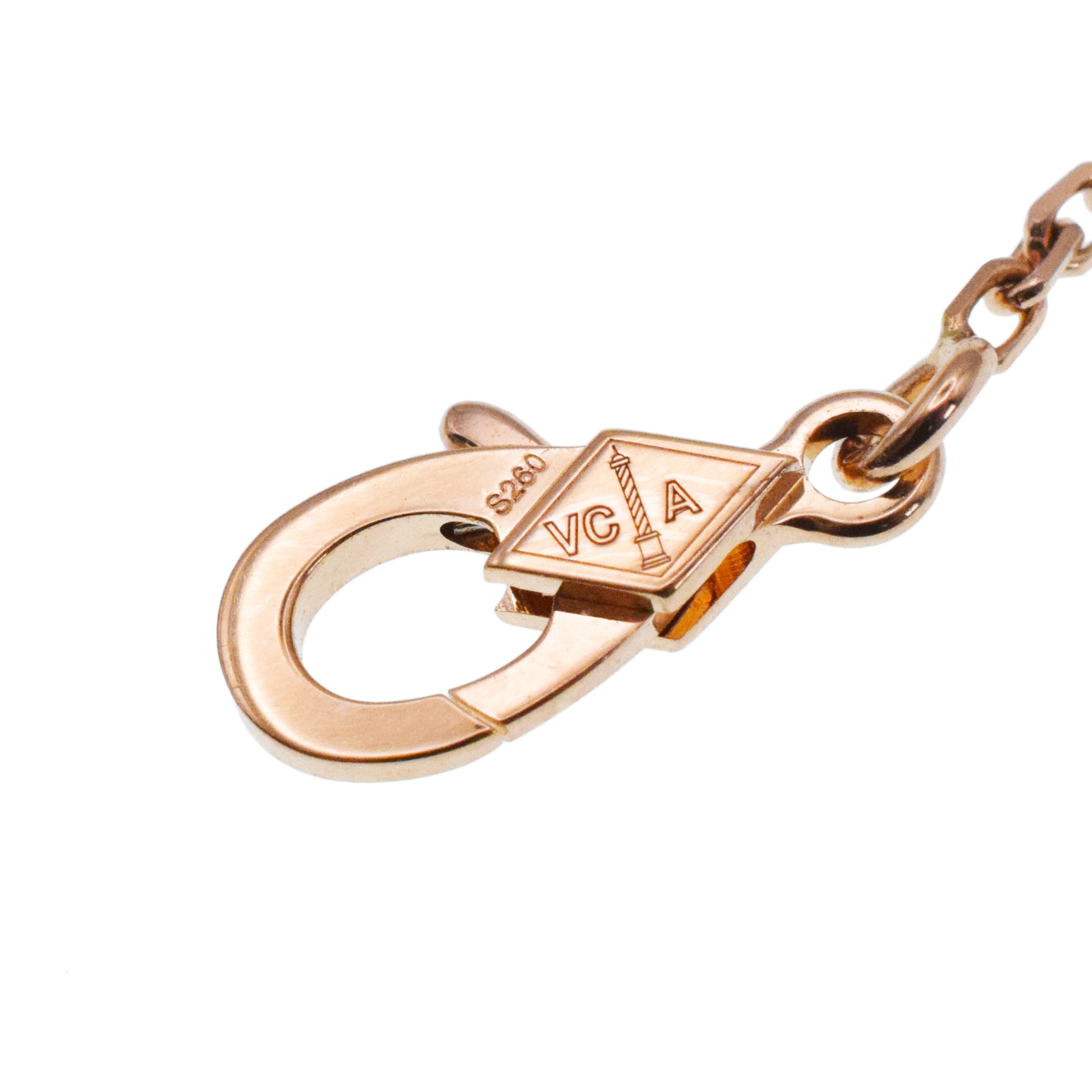 Van Cleef & Arpels 2023 Holiday Obsidian And Diamond Vintage Alhambra Necklace In 18k Rose Gold
