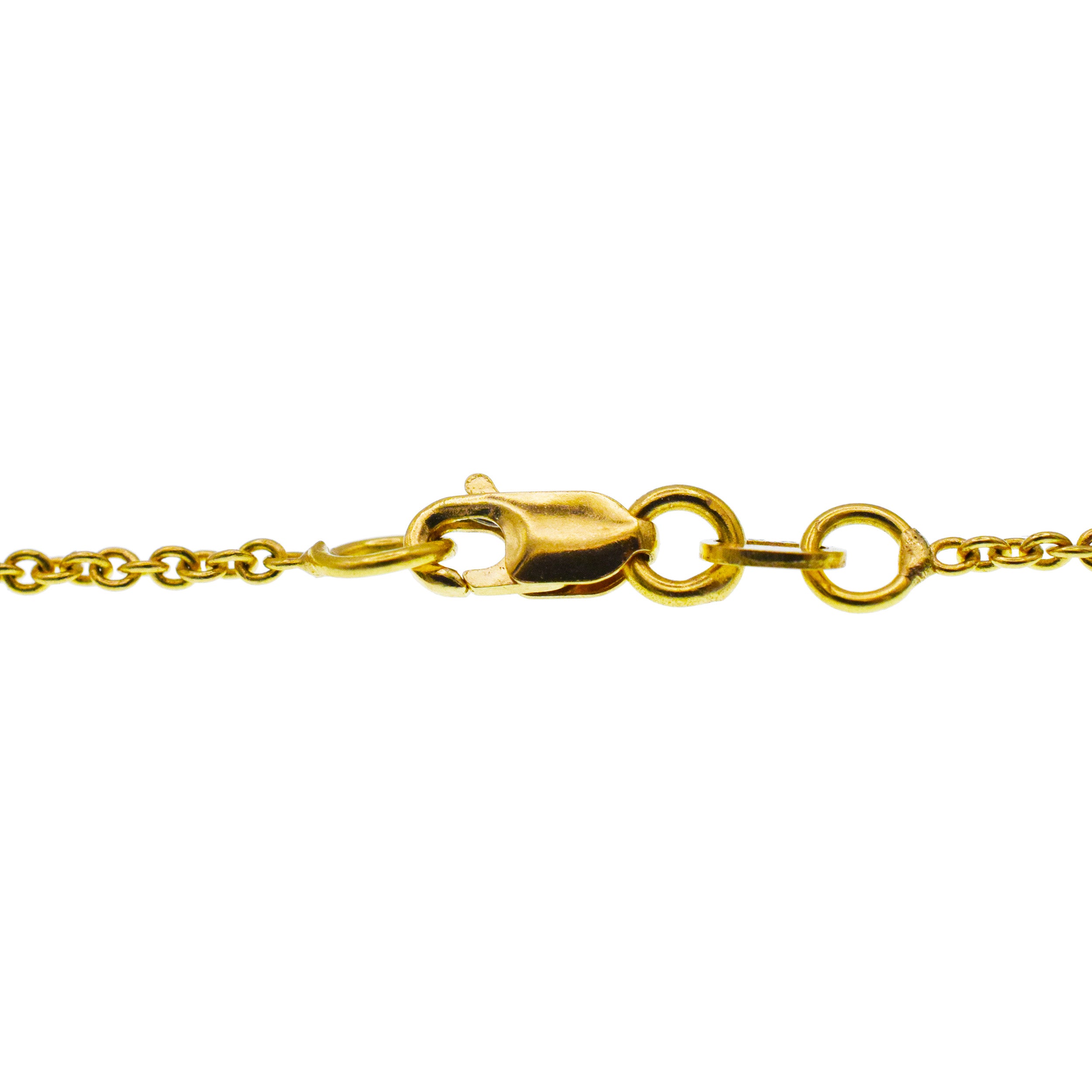 18k Yellow Gold Circle Pendant And Chain