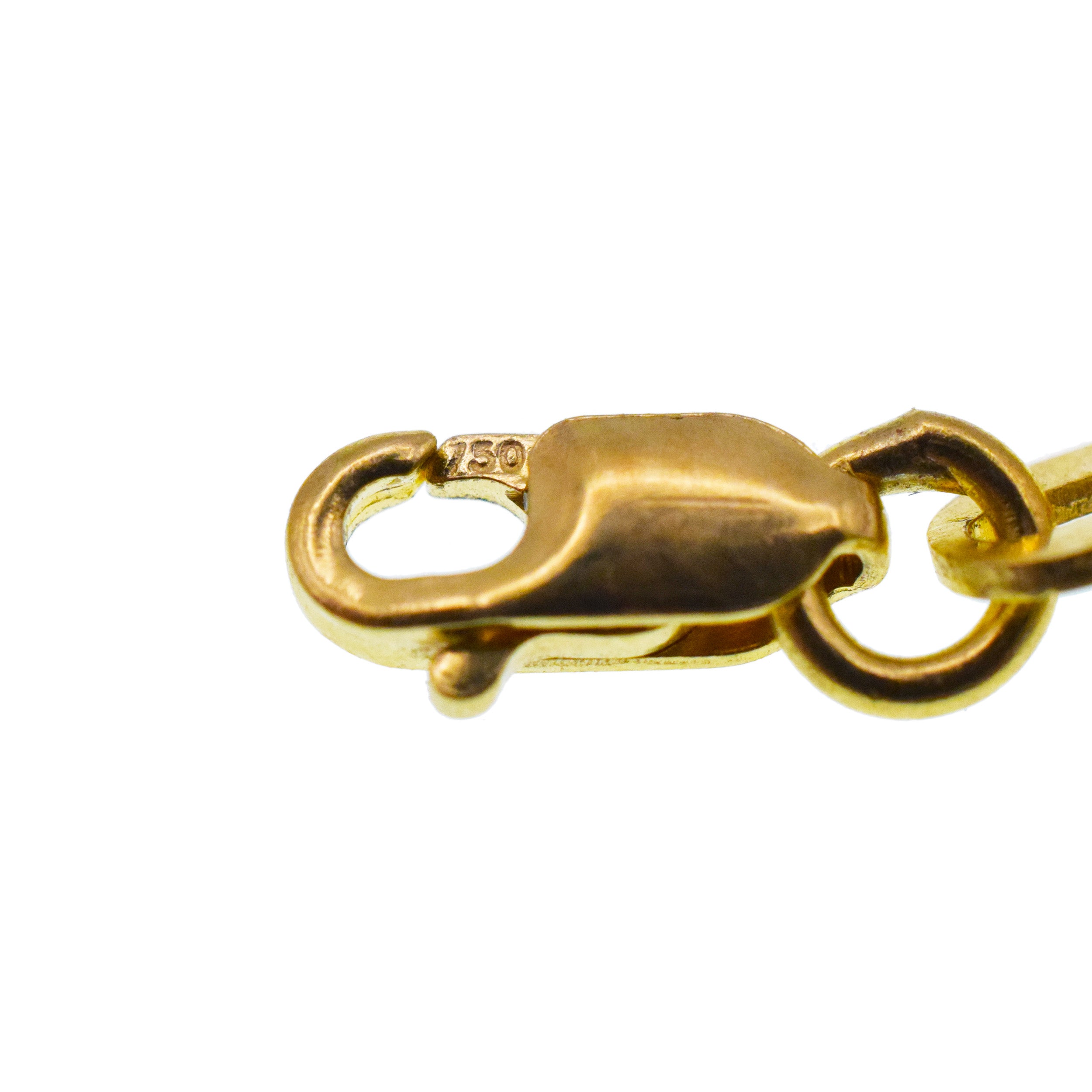 18k Yellow Gold Circle Pendant And Chain