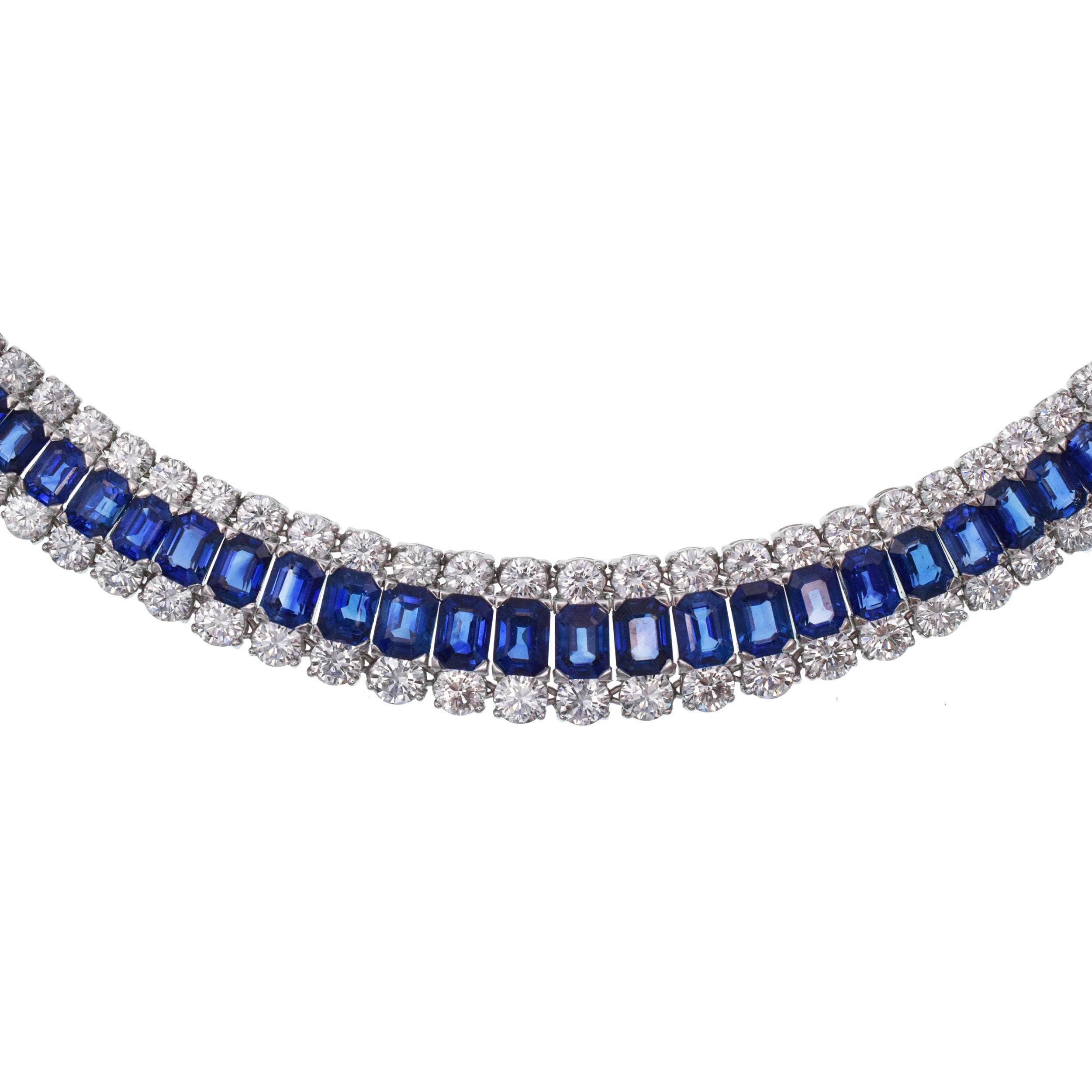 MOLINA Sapphire And Diamond Necklace In 18k White Gold