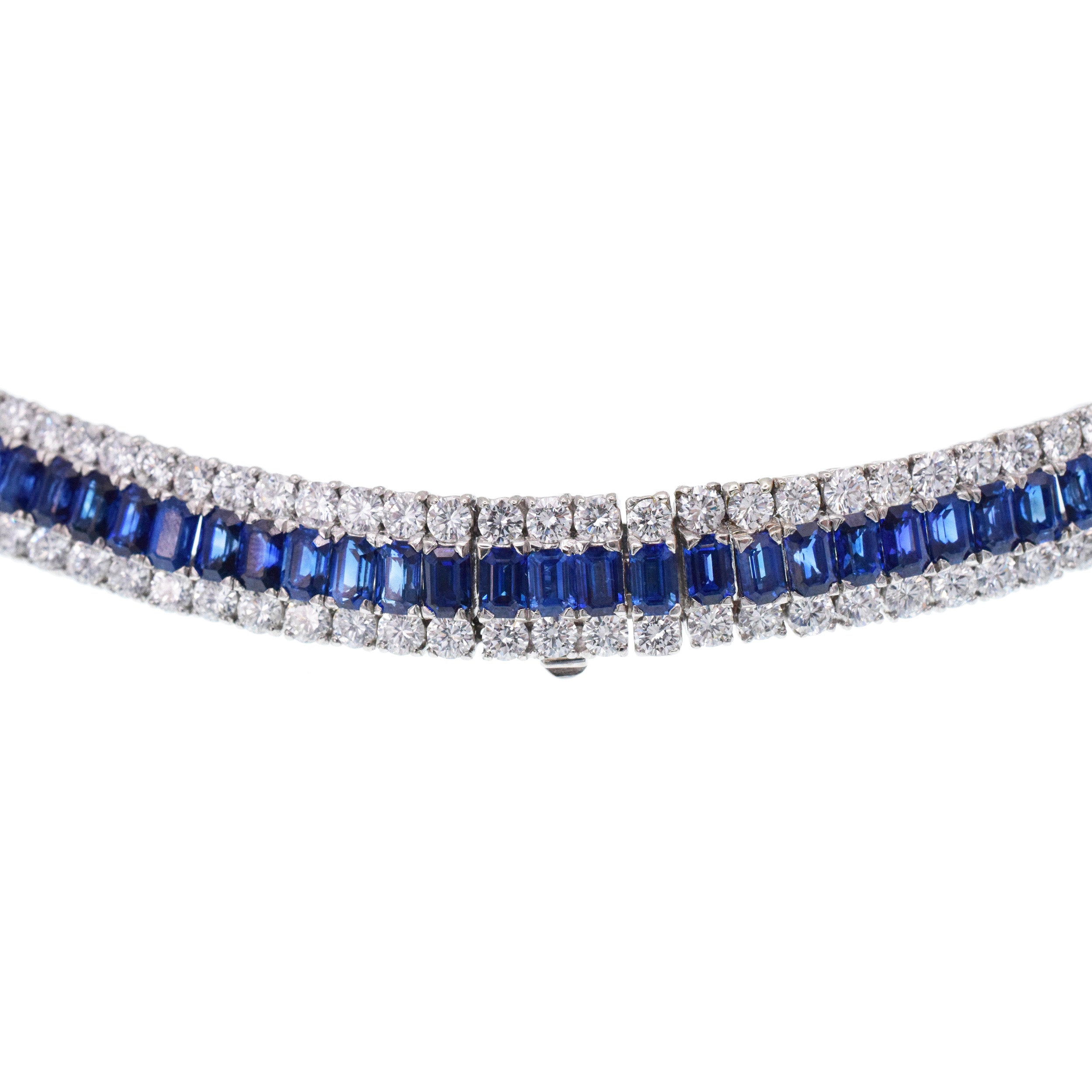 MOLINA Sapphire And Diamond Necklace In 18k White Gold