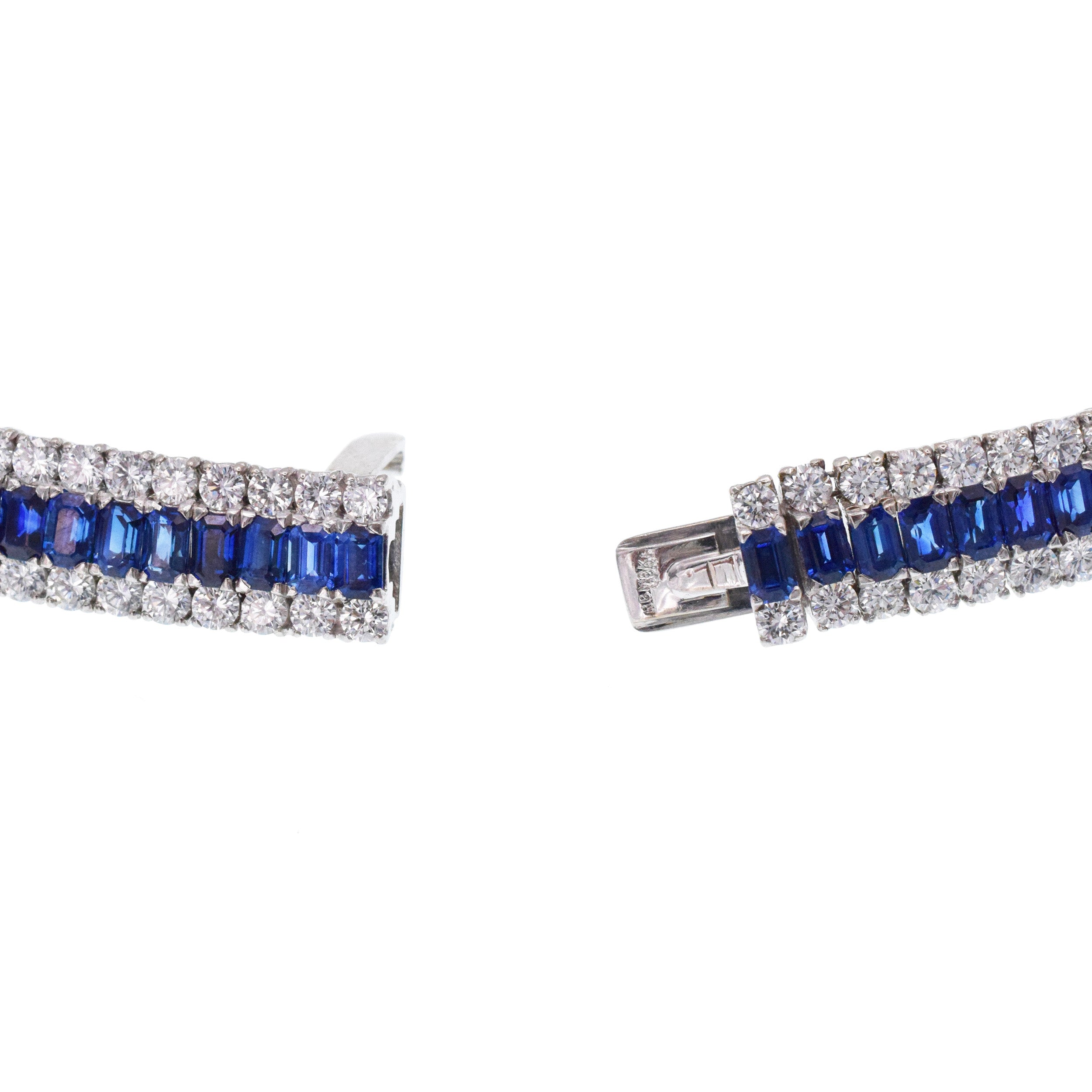 MOLINA Sapphire And Diamond Necklace In 18k White Gold