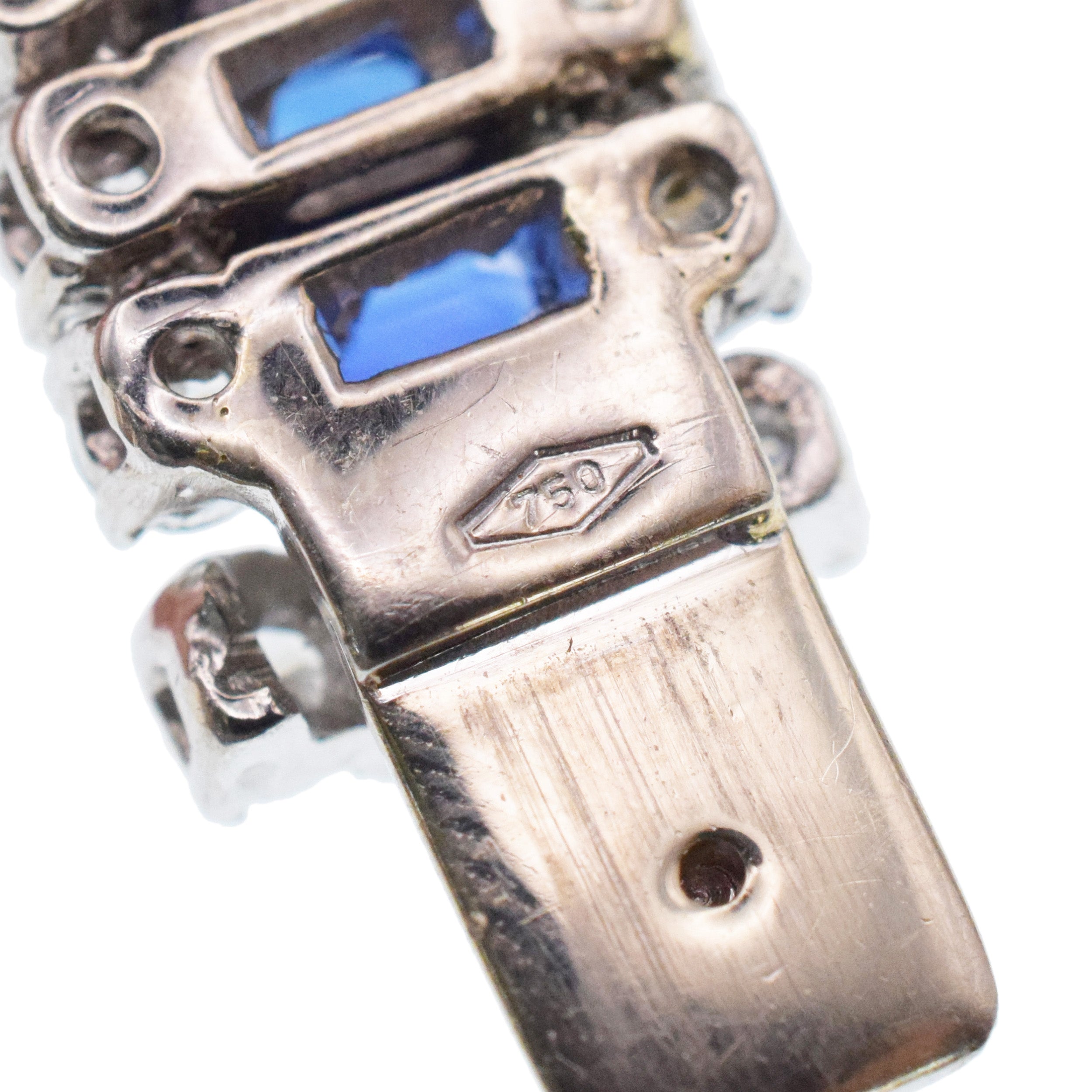MOLINA Sapphire And Diamond Necklace In 18k White Gold