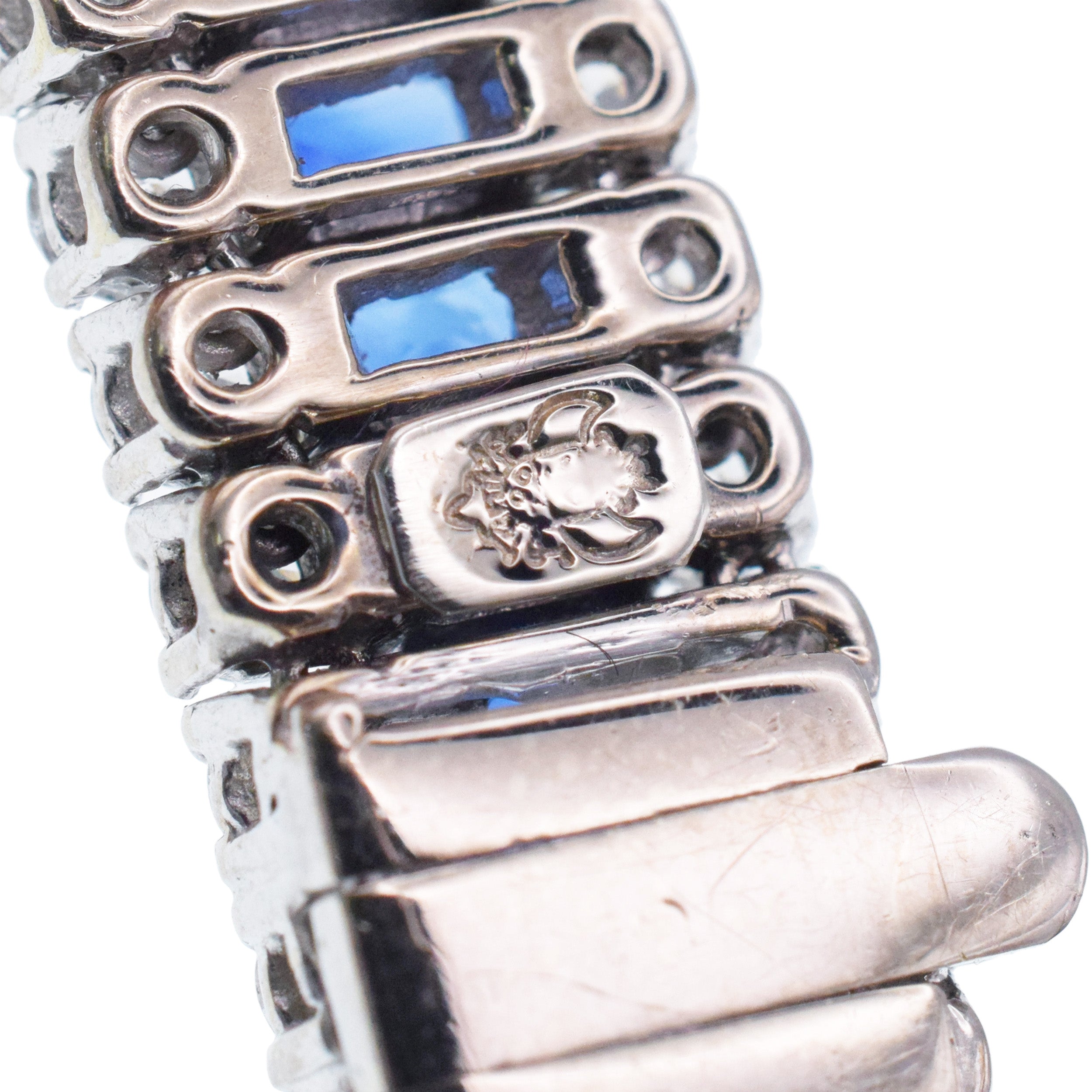 MOLINA Sapphire And Diamond Necklace In 18k White Gold