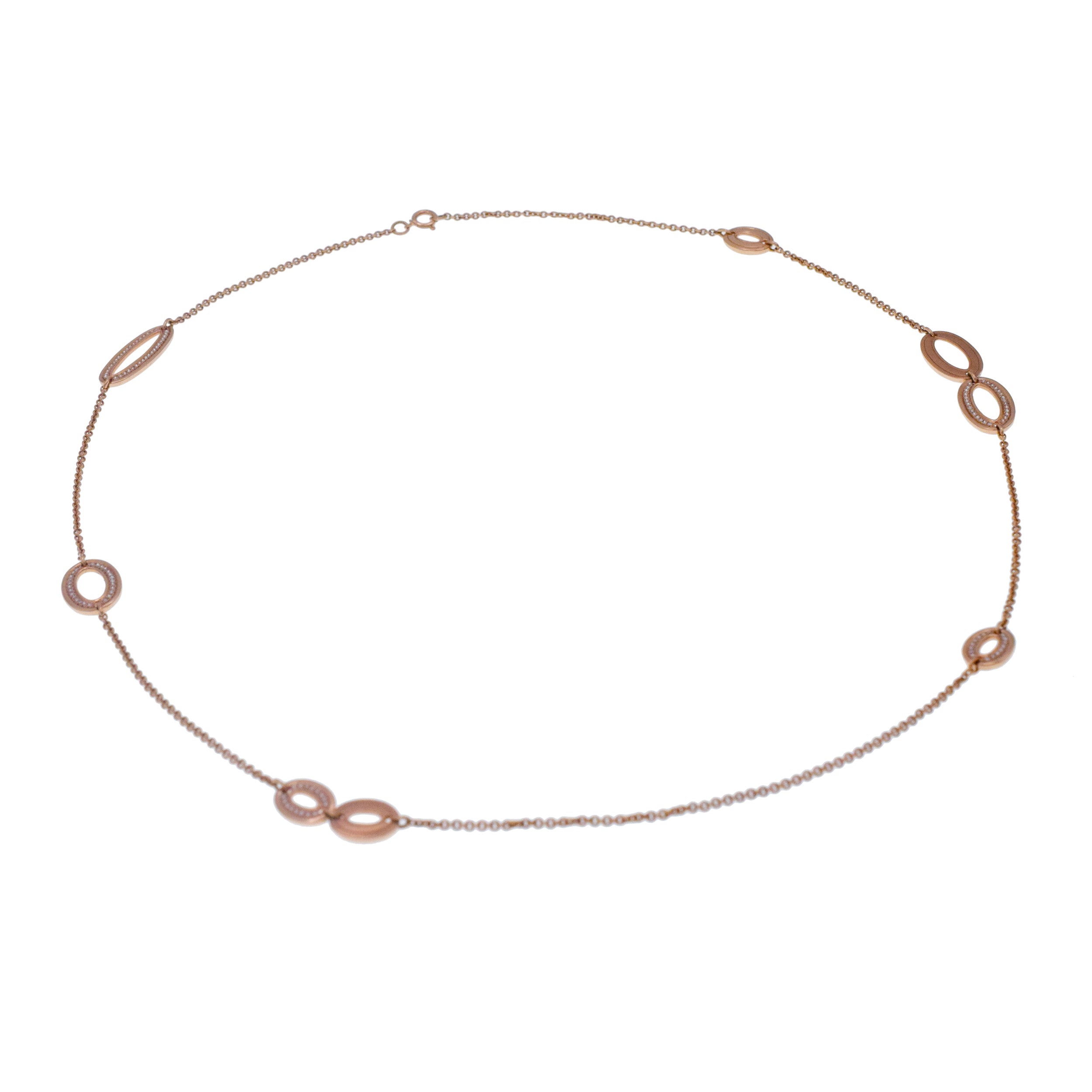 14k Rose Gold And Diamond Station Necklace