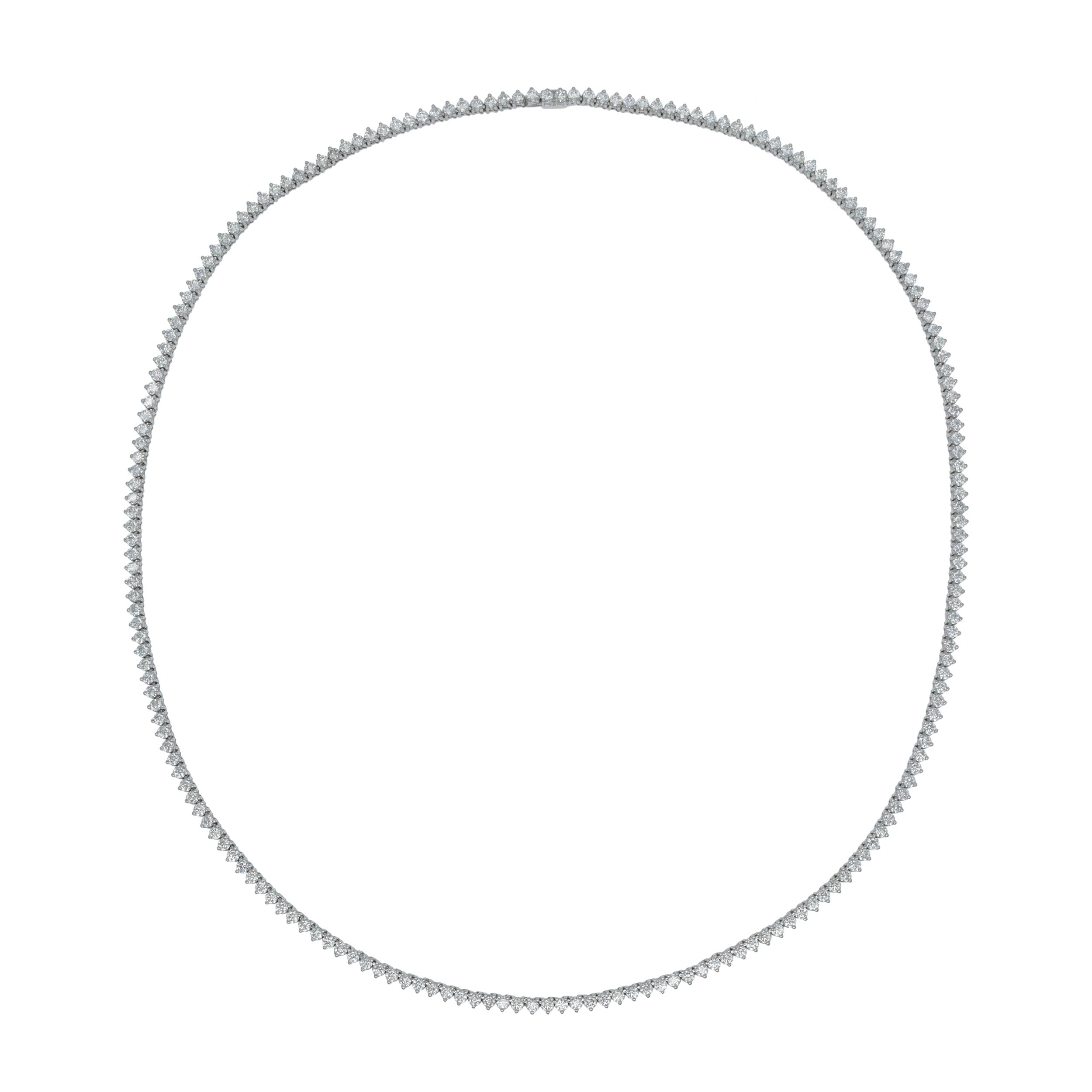 Roberto Coin Long Diamond Tennis Necklace In 18k White Gold