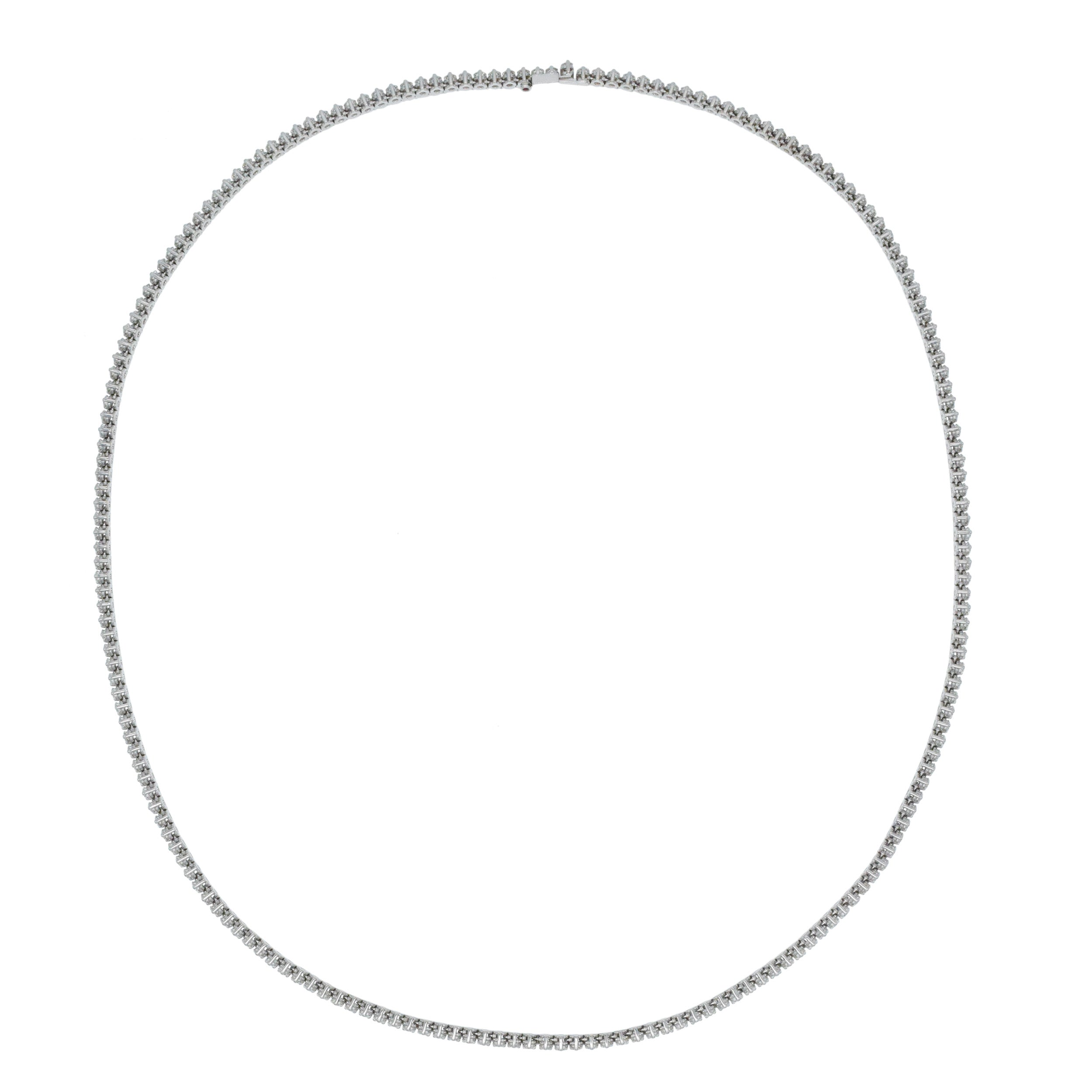 Roberto Coin Long Diamond Tennis Necklace In 18k White Gold