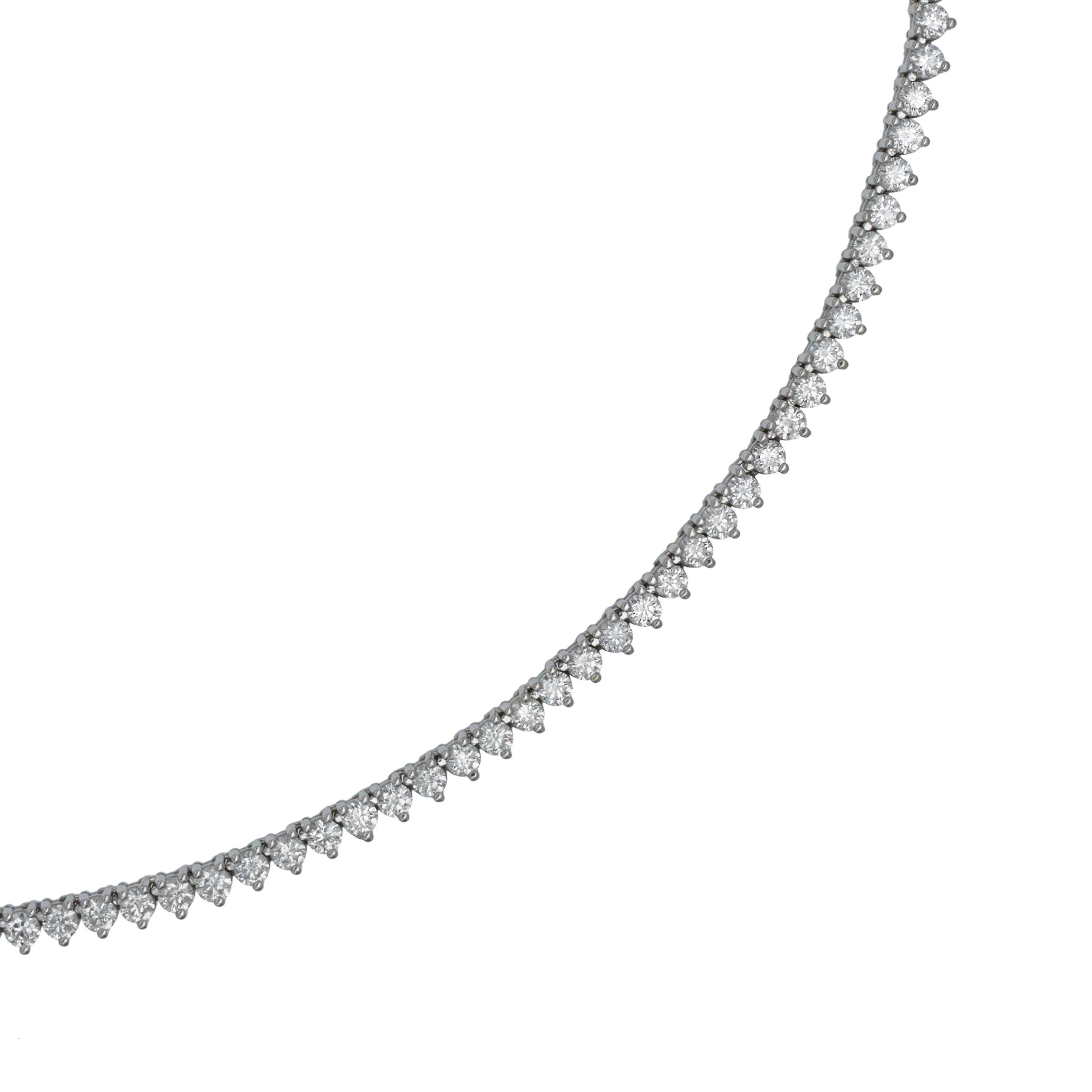 Roberto Coin Long Diamond Tennis Necklace In 18k White Gold