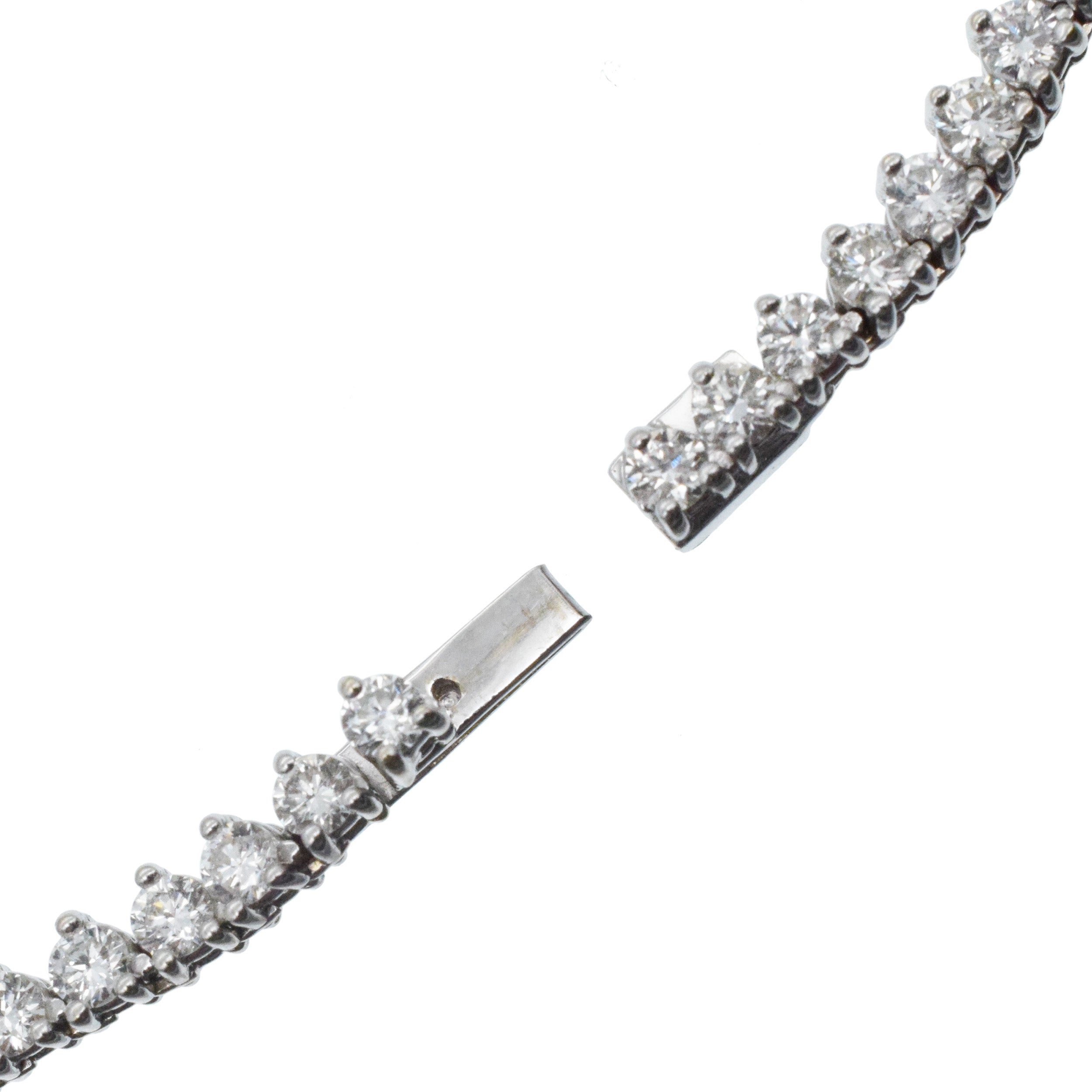 Roberto Coin Long Diamond Tennis Necklace In 18k White Gold