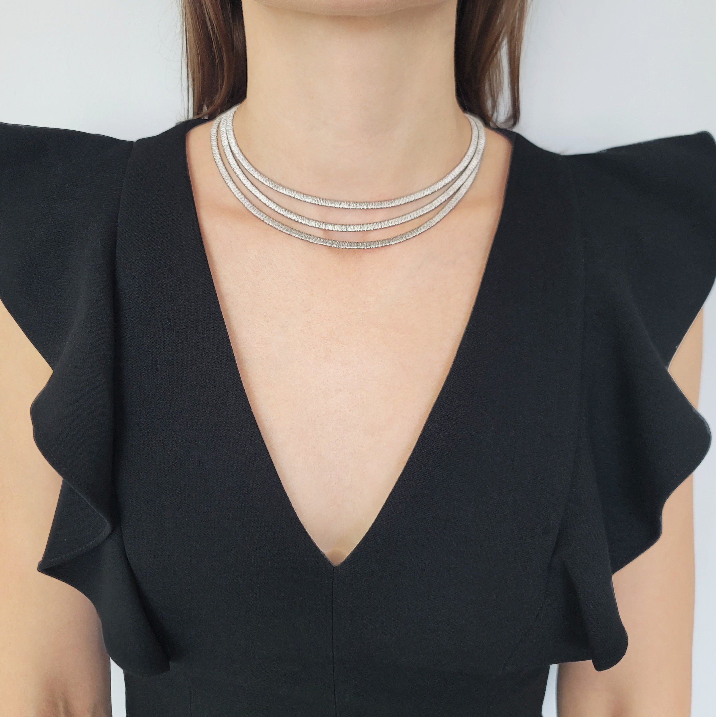 H. Stern Multi Row Necklace In 18k White Gold