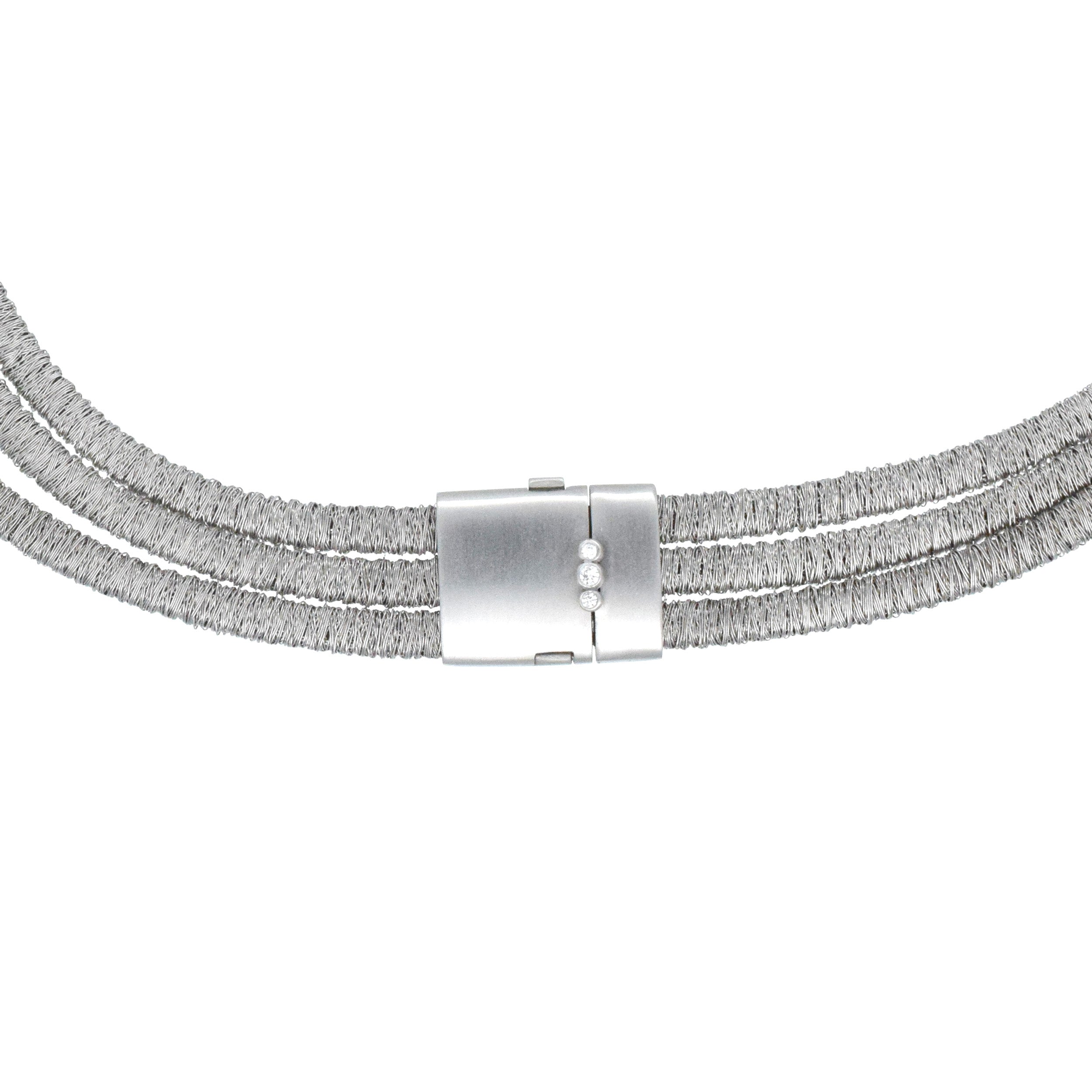 H. Stern Multi Row Necklace In 18k White Gold