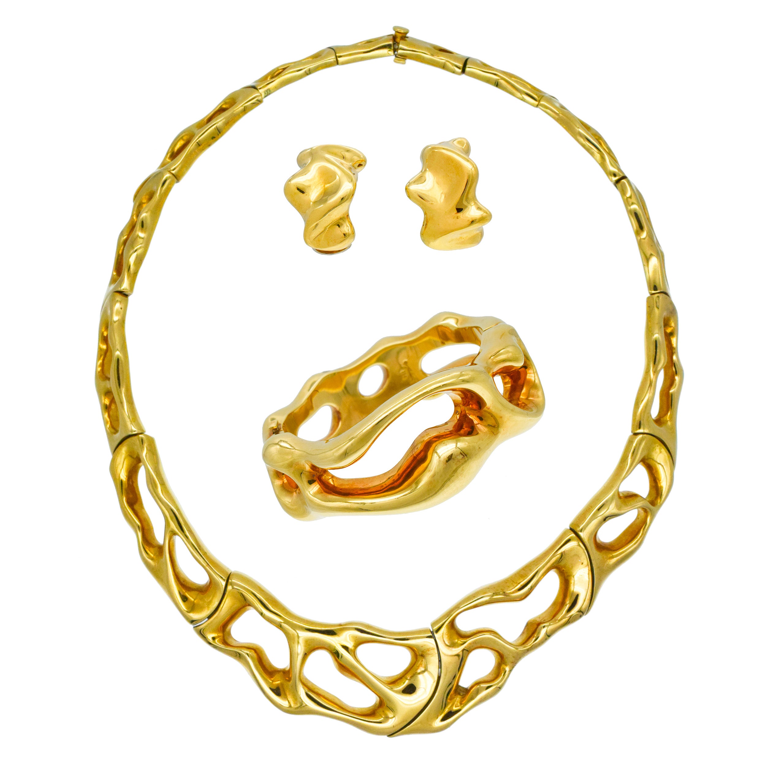 Fabian 18k Yellow Gold Necklace, Bracelet, And Earrings Suite