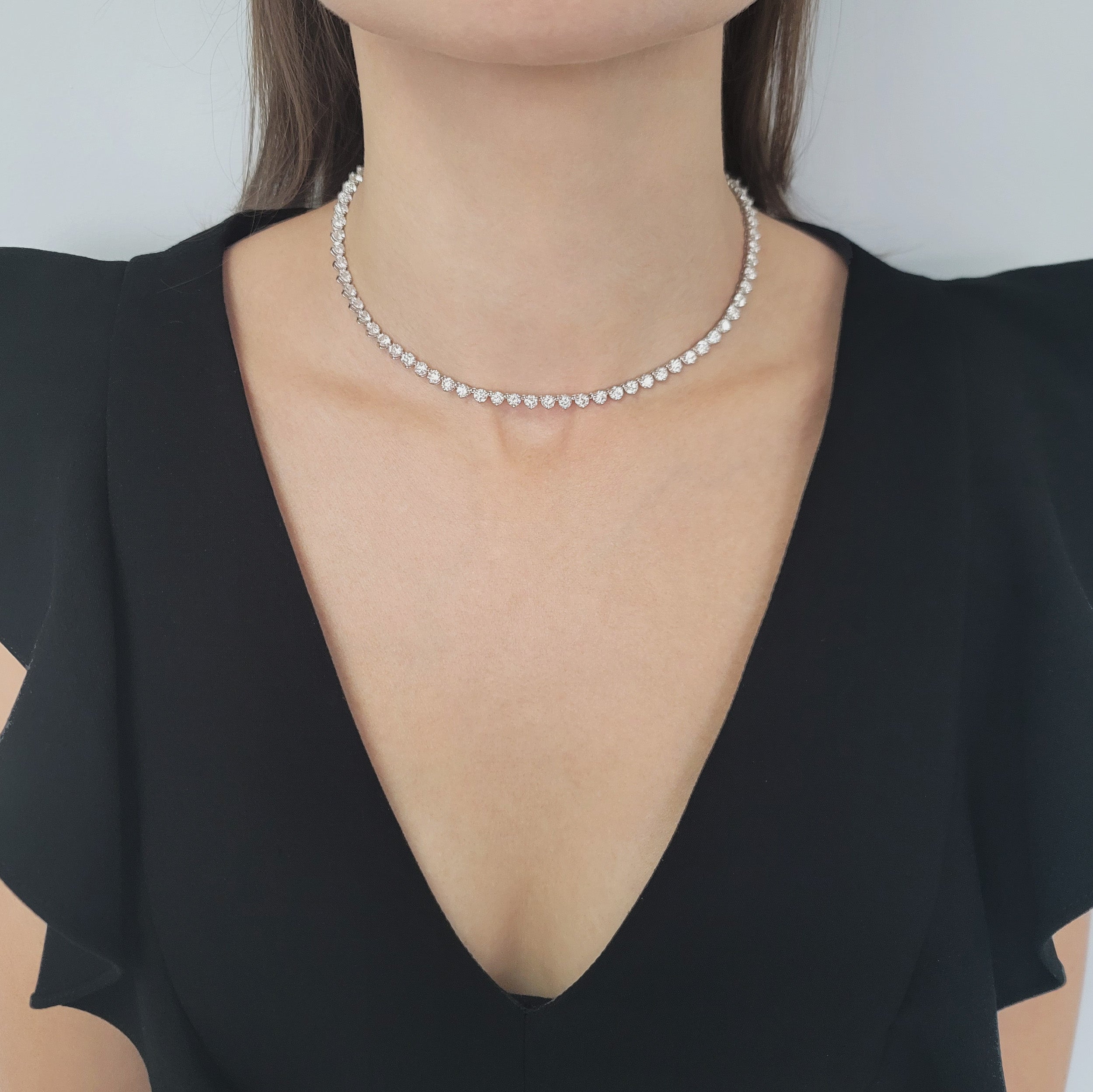 20.0ct Diamond Tennis Necklace In Platinum