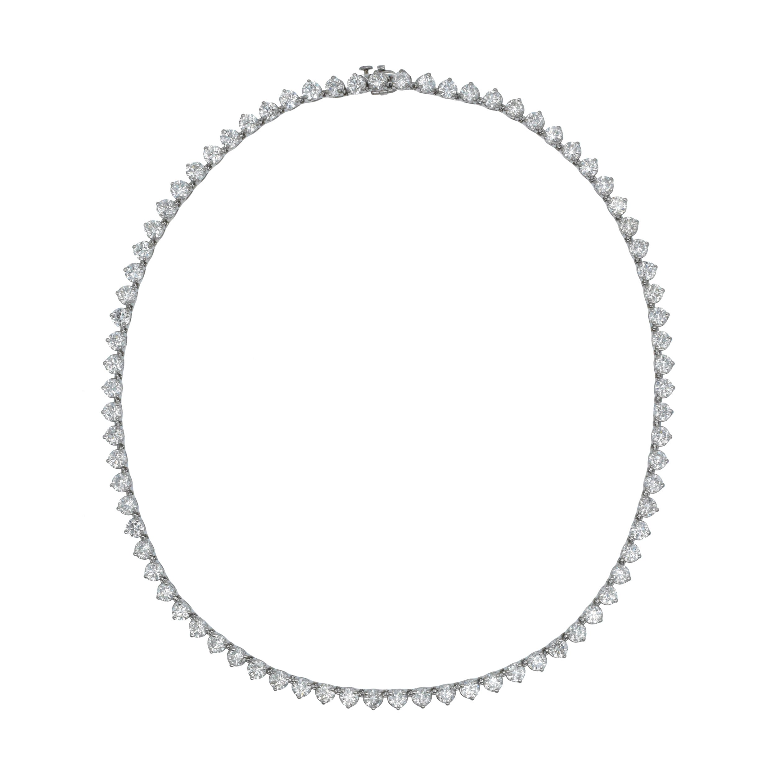 20.0ct Diamond Tennis Necklace In Platinum