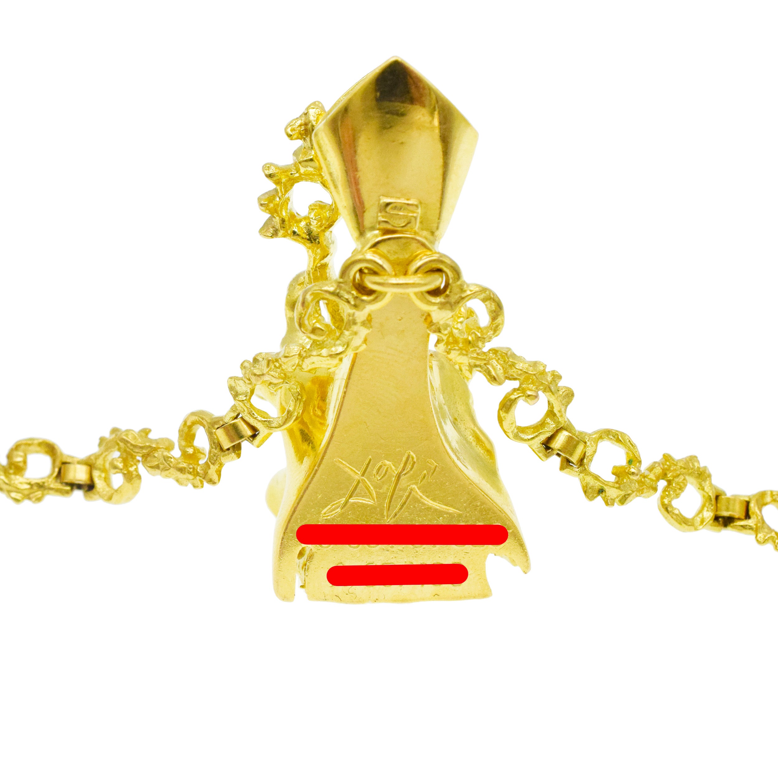 Salvador Dali "San Narciso de las Moscas" Pendant Necklace And Bracelet Suite In 18k Yellow Gold
