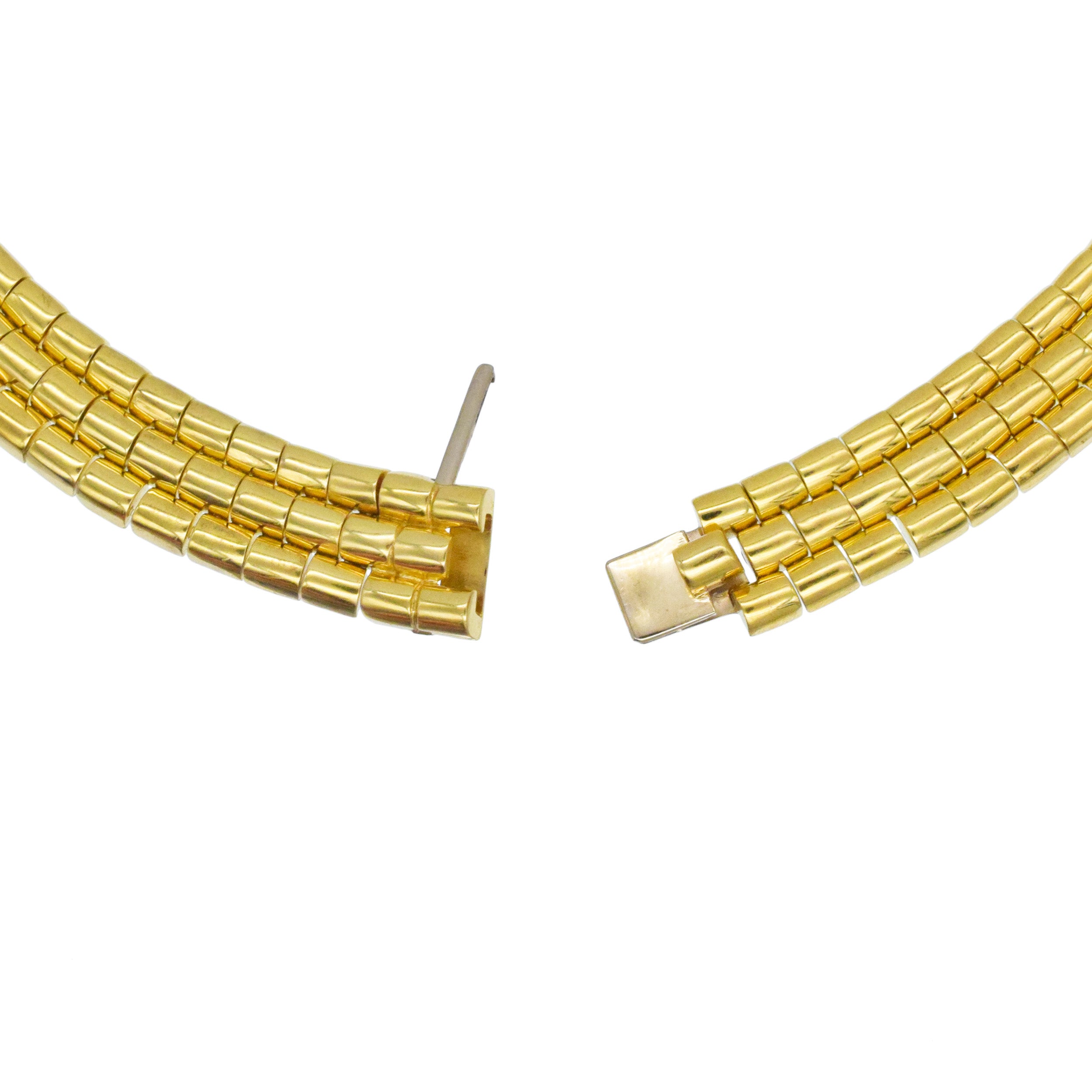 Three - Row Diamond Necklace In 18k Two Tone Gold